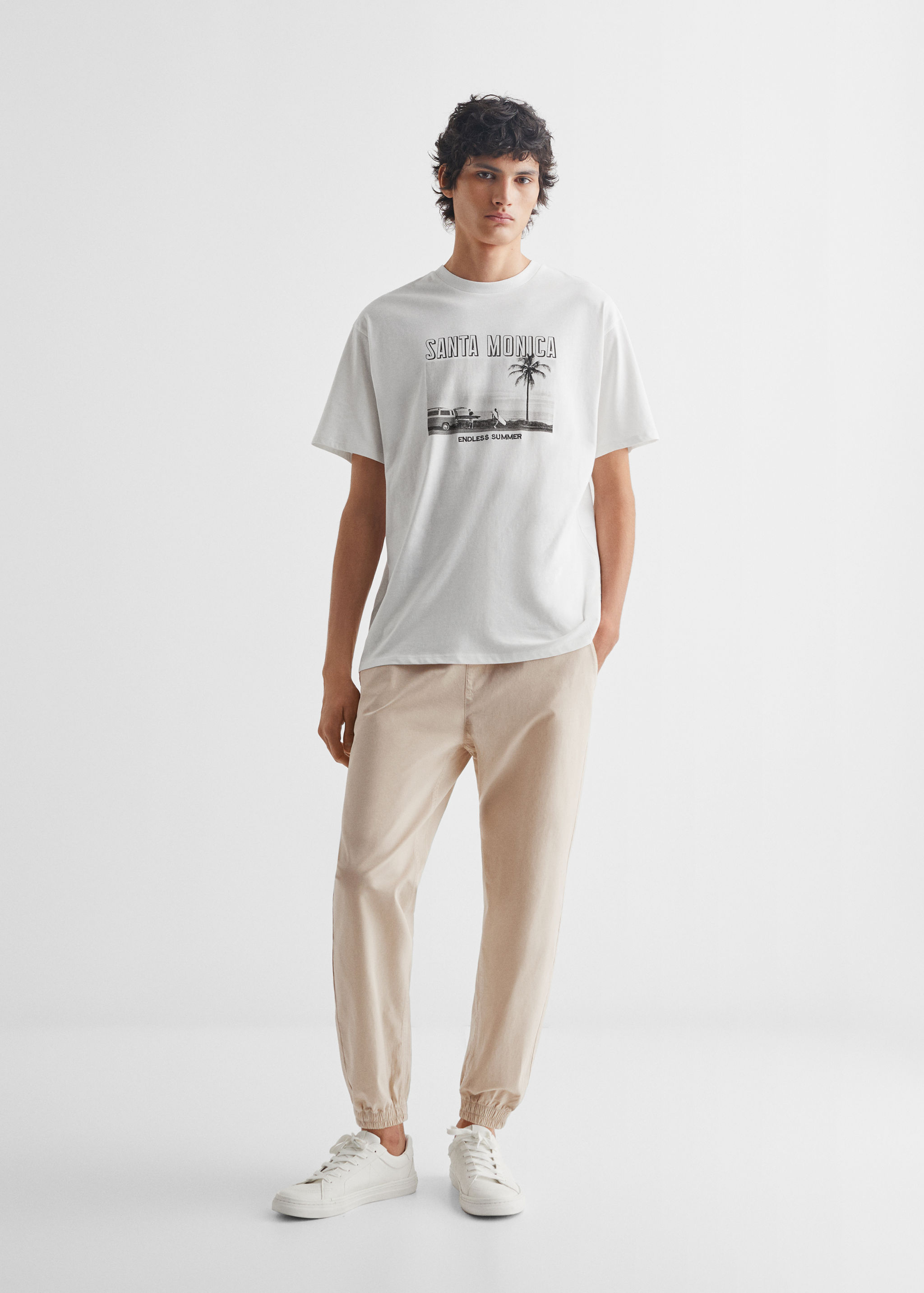 Cotton jogger-style trousers - General plane