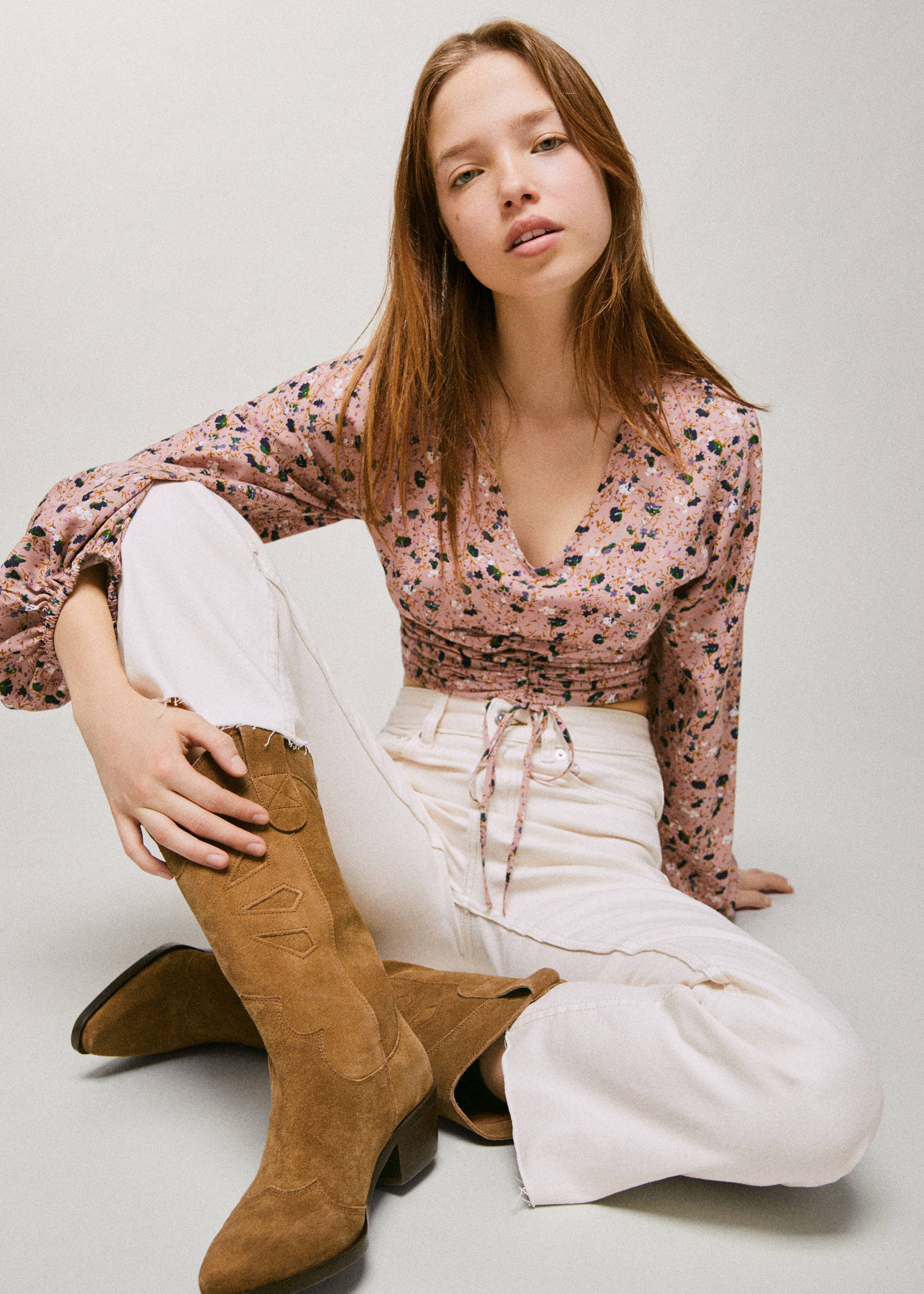 Kožené vysoké boty na podpatku - Detail zboží 3