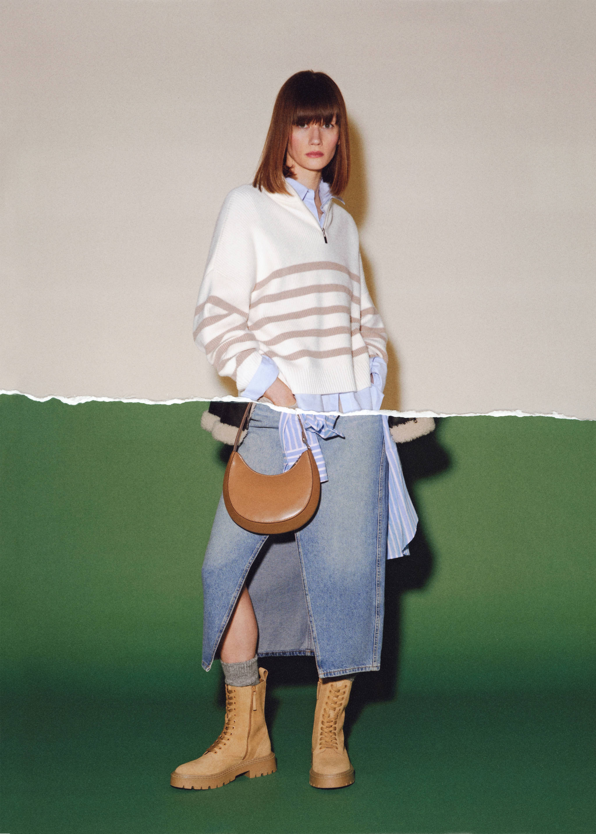 Striped sweater with zip - Details of the article 3