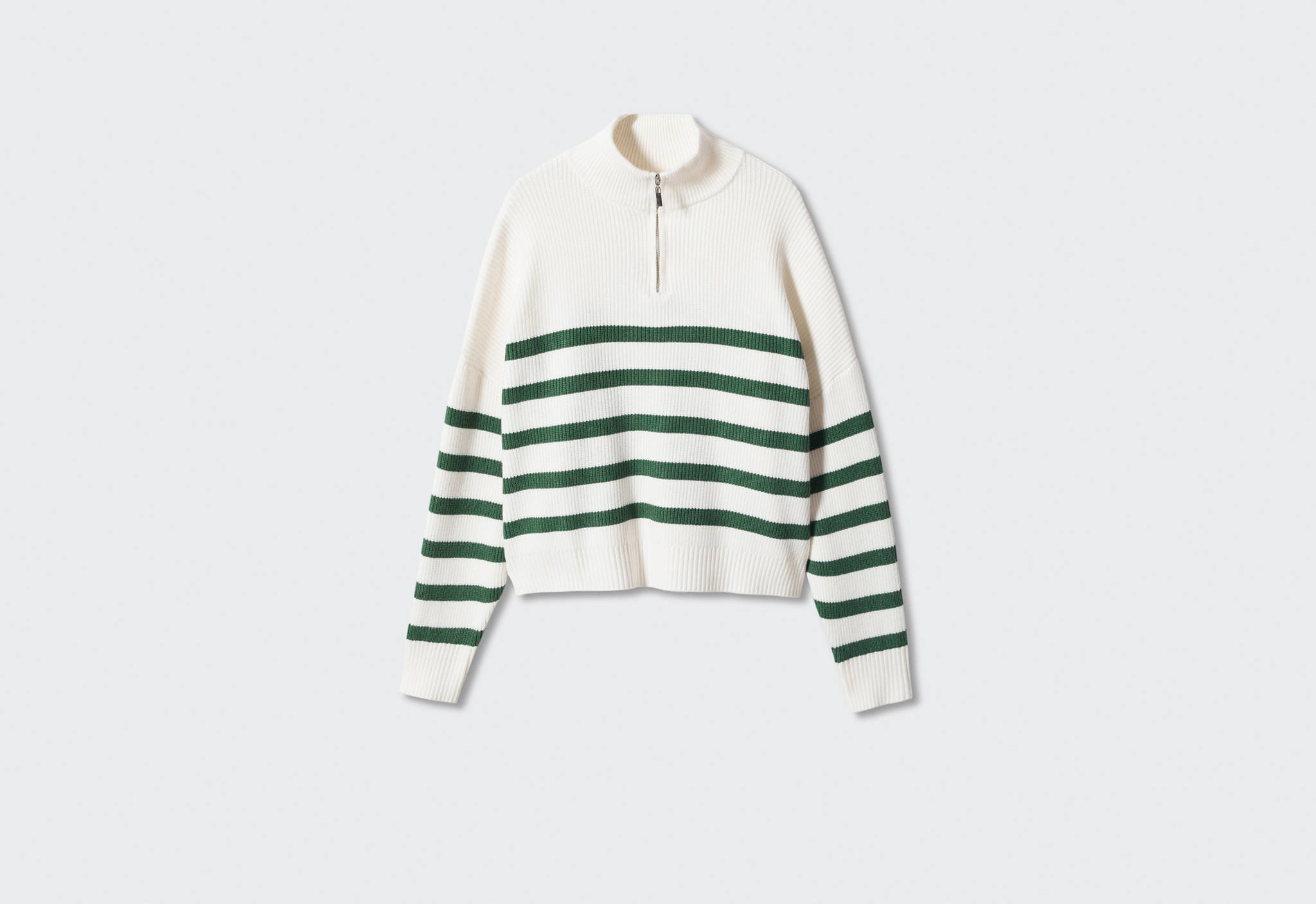 Striped sweater with zip - Panoramic plane