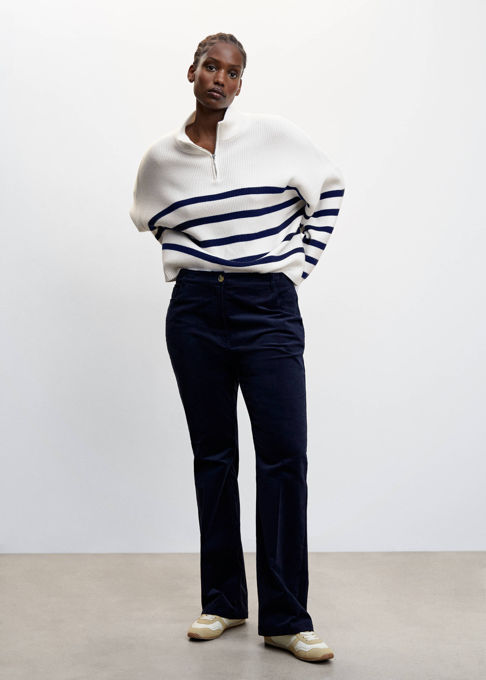 Striped sweater with zip - Details of the article 6