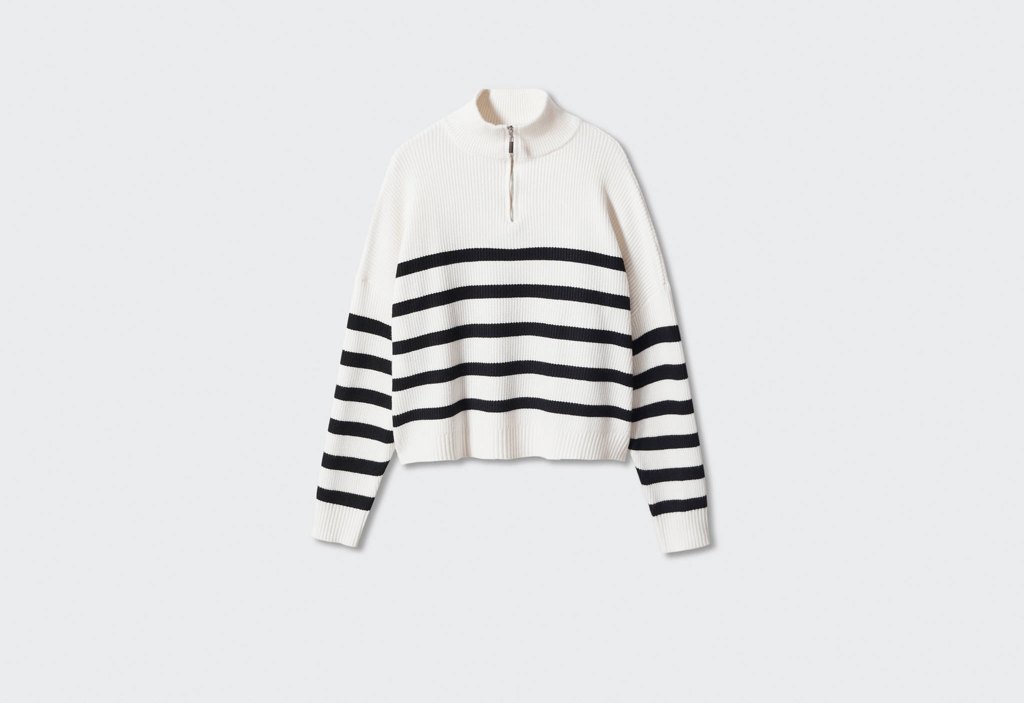 Striped sweater with zip - Panoramic plane