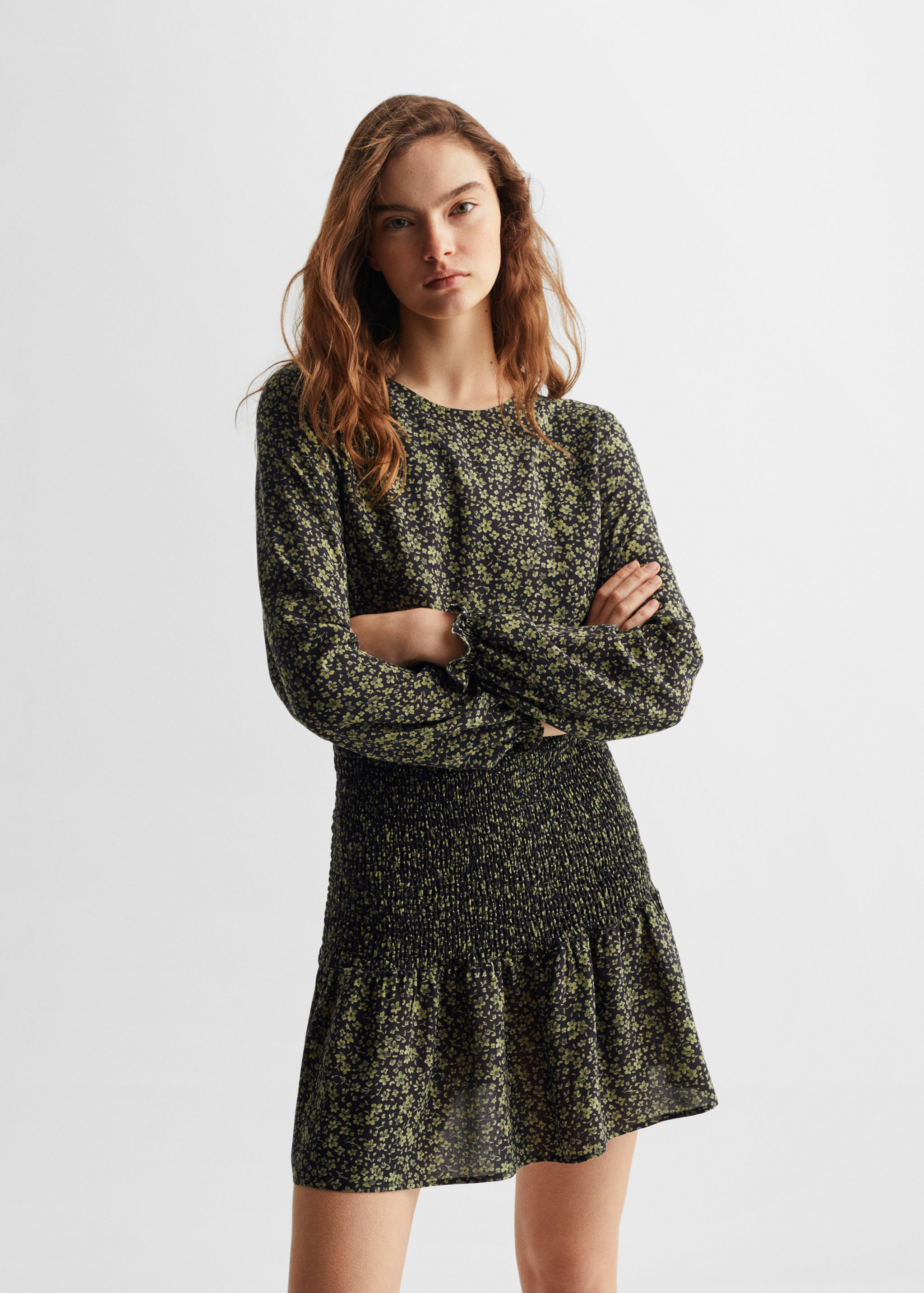 Ruched floral dress - Medium plane