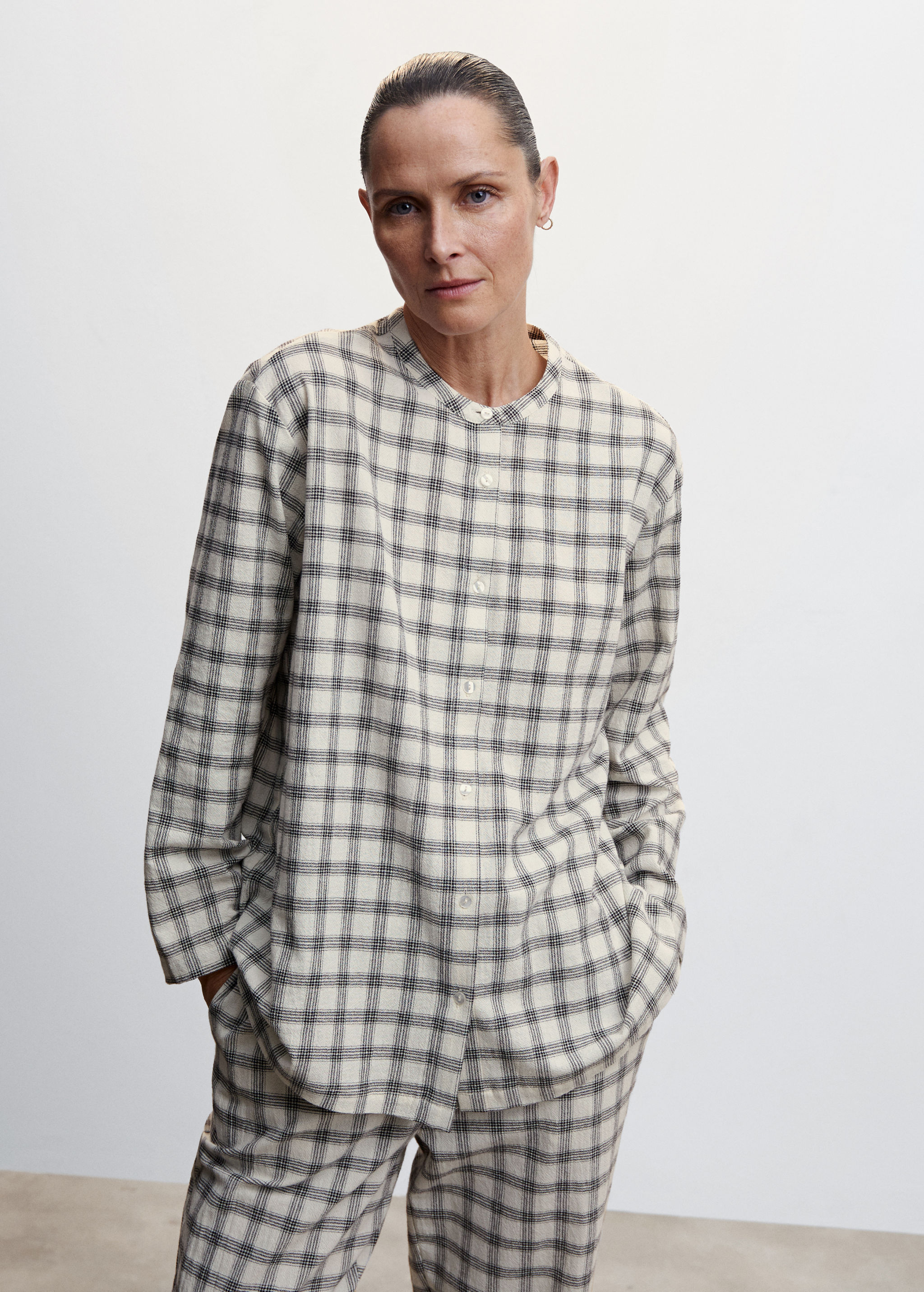 Camisa pijama quadres franel·la - Pla mig