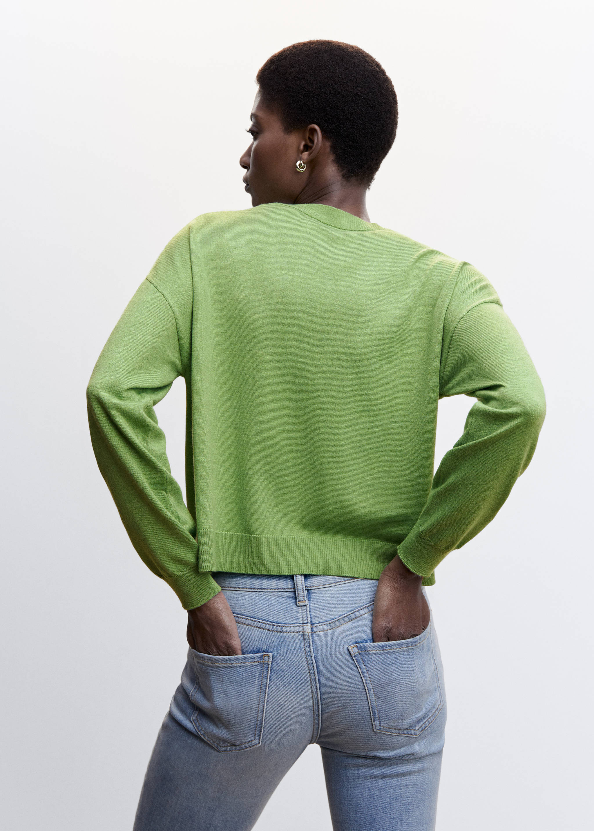 Fine-knit cardigan - Reverse of the article