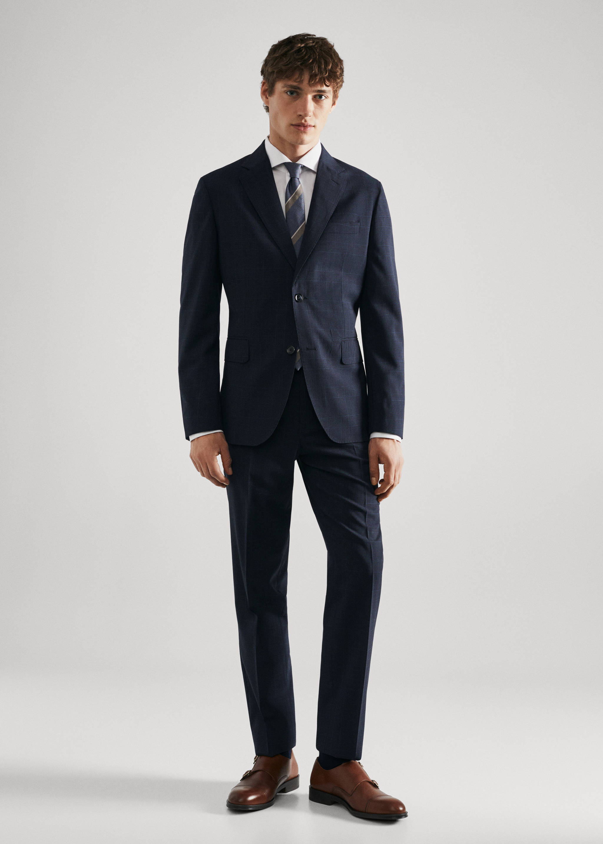 Slim fit virgin wool suit blazer - General plane