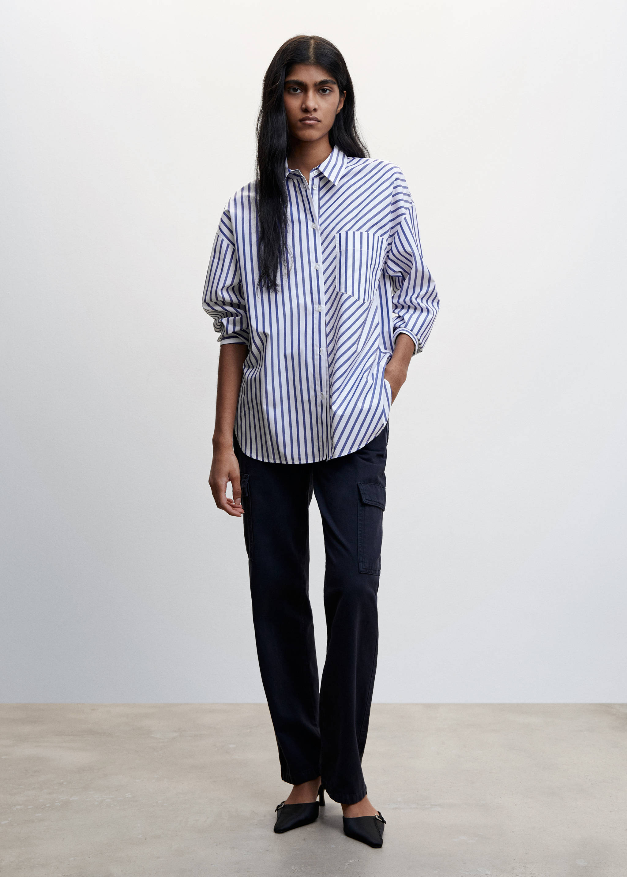Striped cotton oversized shirt - General plane