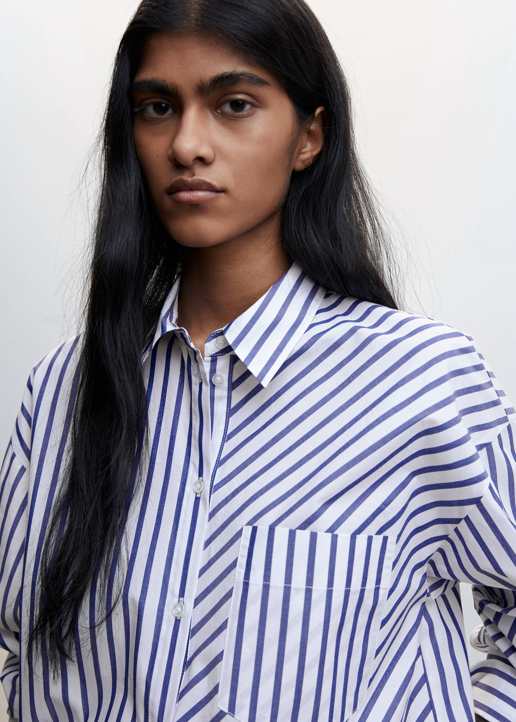 Striped cotton oversized shirt - Details of the article 1
