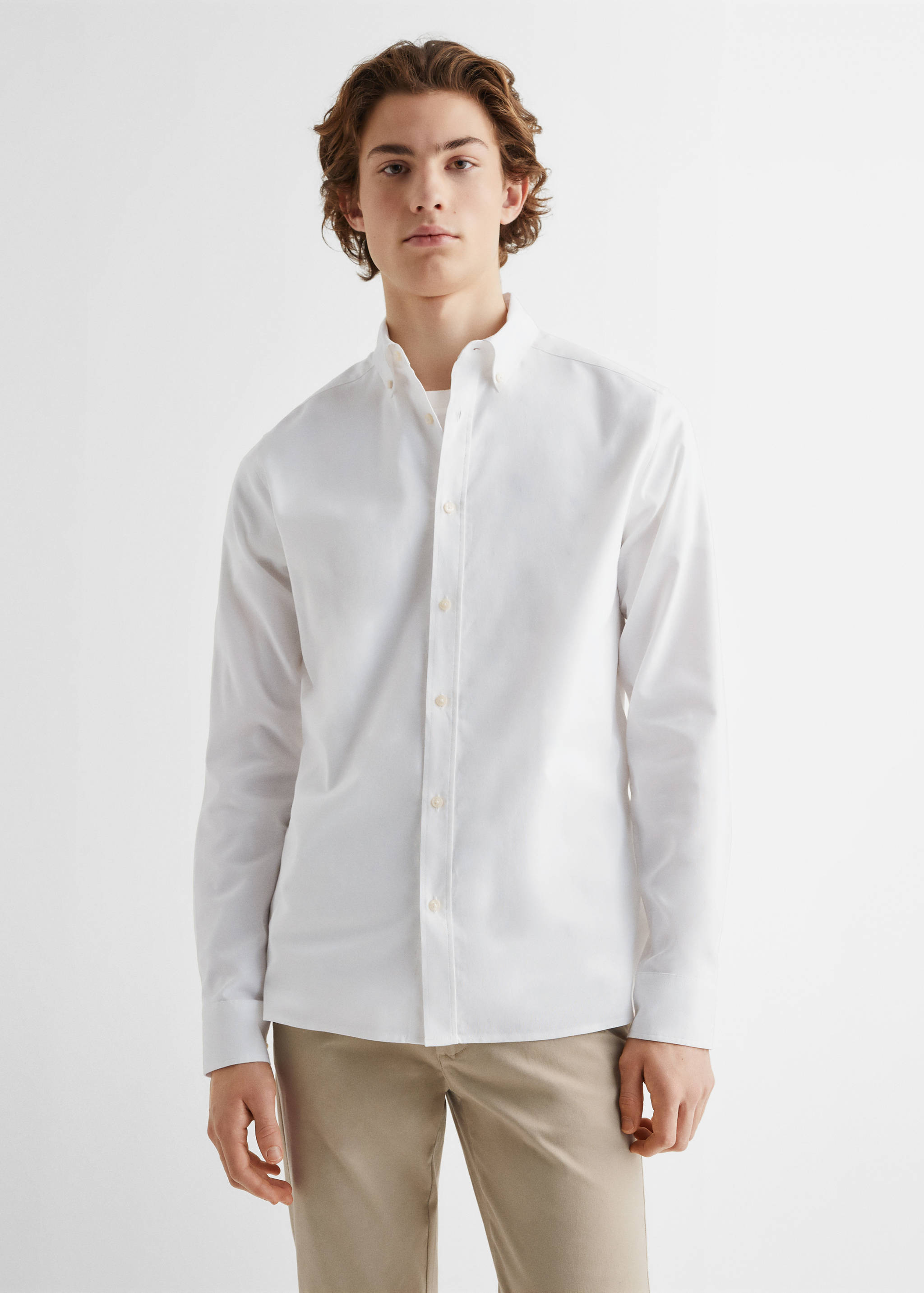 Regular fit Oxford cotton shirt - Medium plane