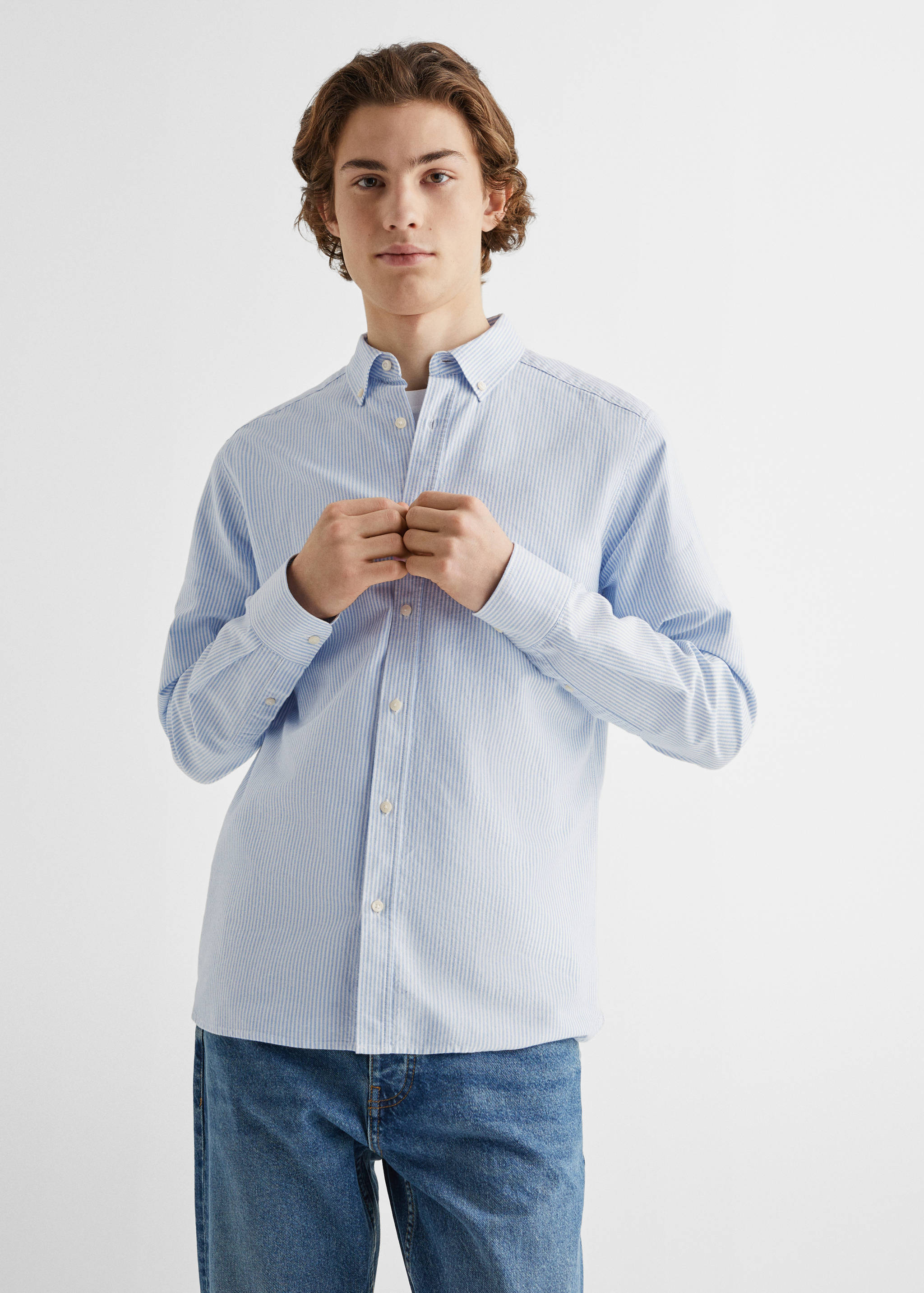 Regular fit Oxford cotton shirt - Medium plane
