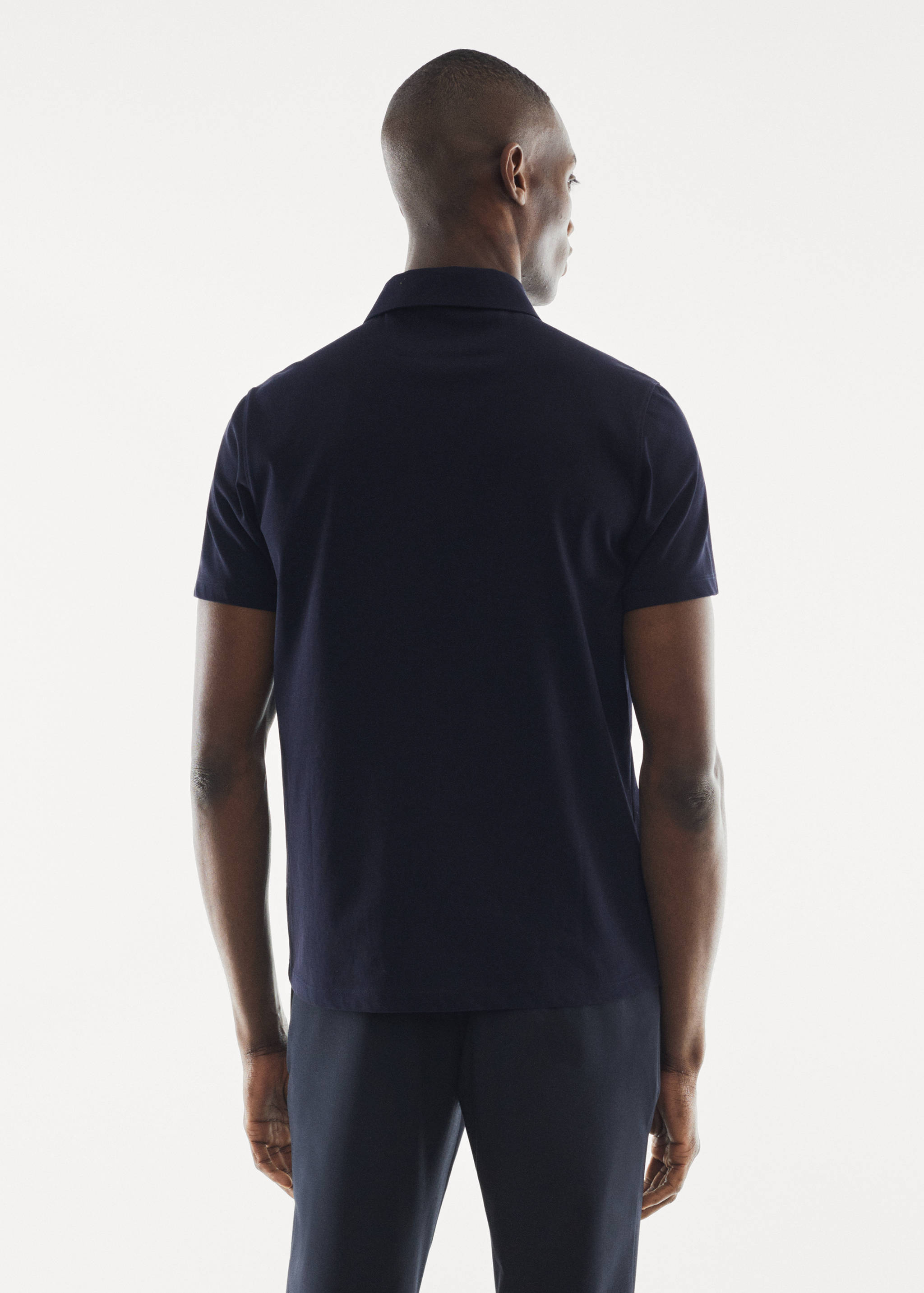 Zip cotton polo shirt - Reverse of the article