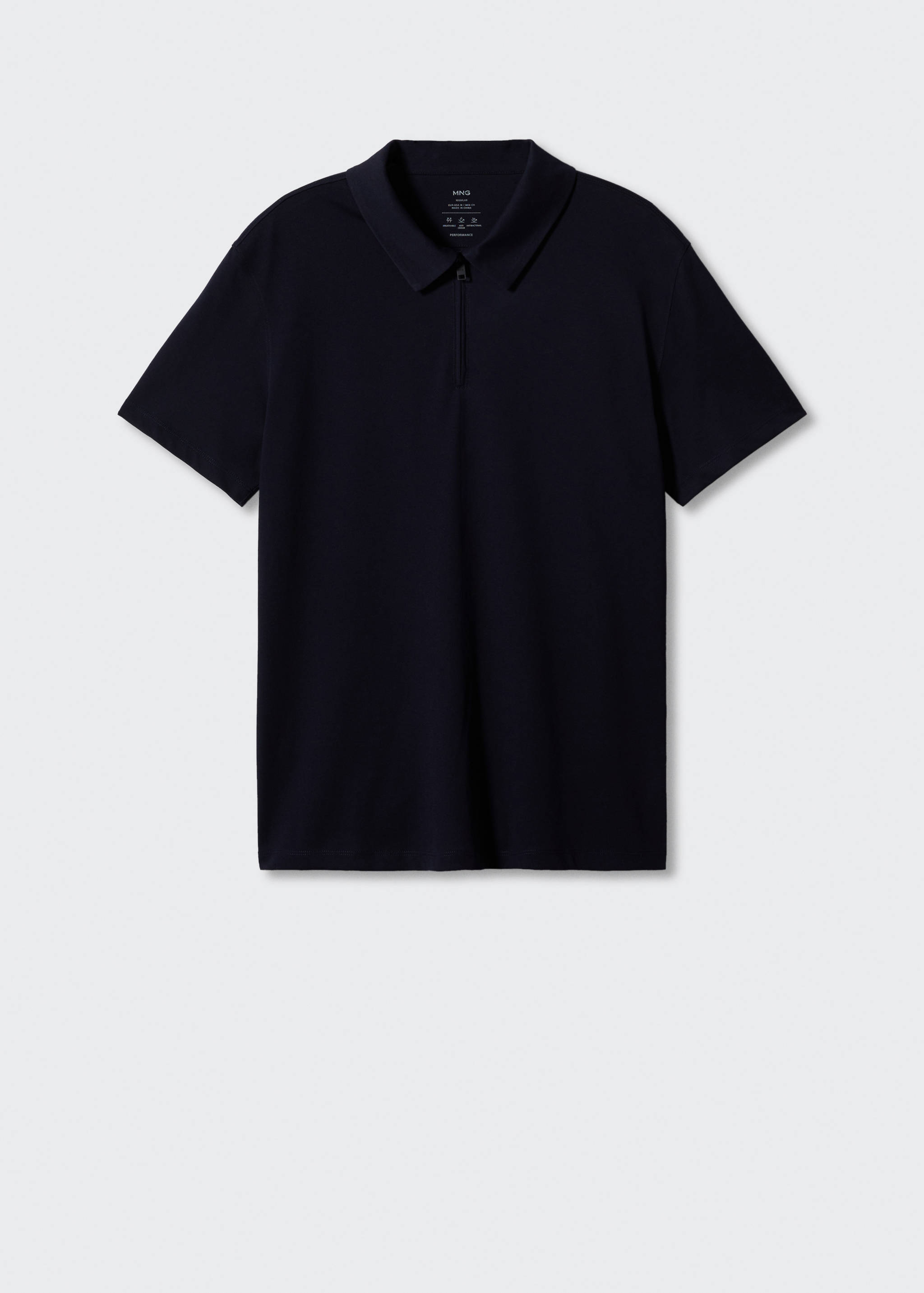 Zip cotton polo shirt - Article without model