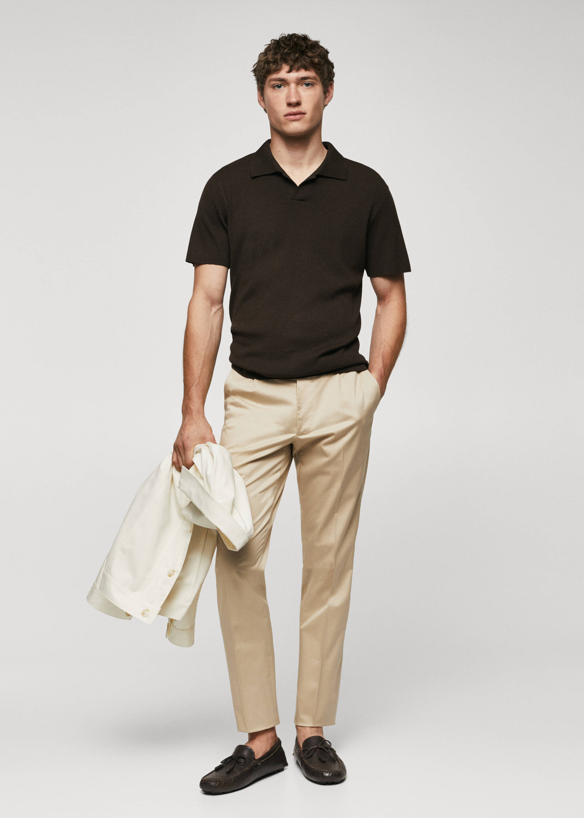 Slim-fit cotton trousers - General plane