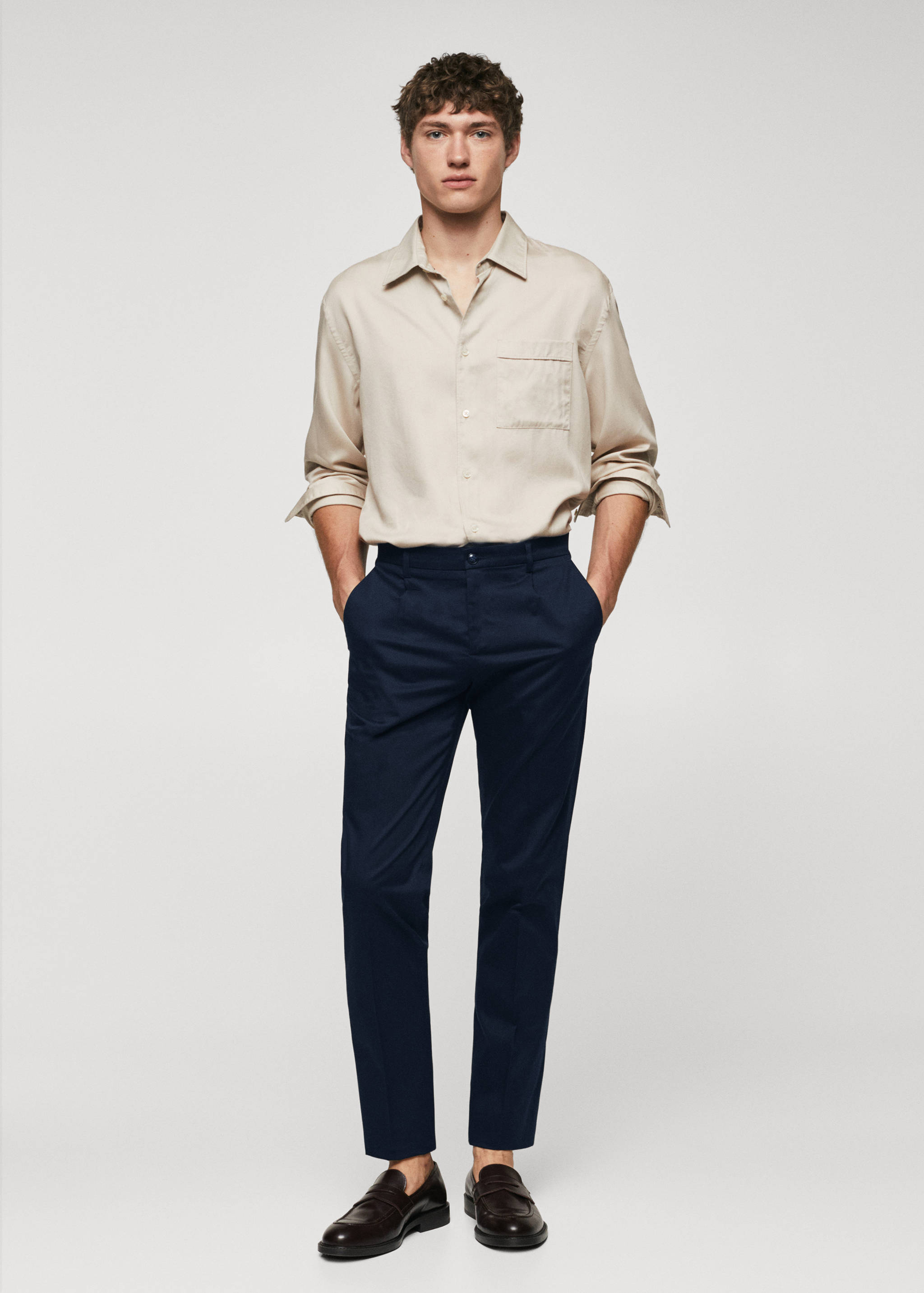 Slim-fit cotton trousers - General plane