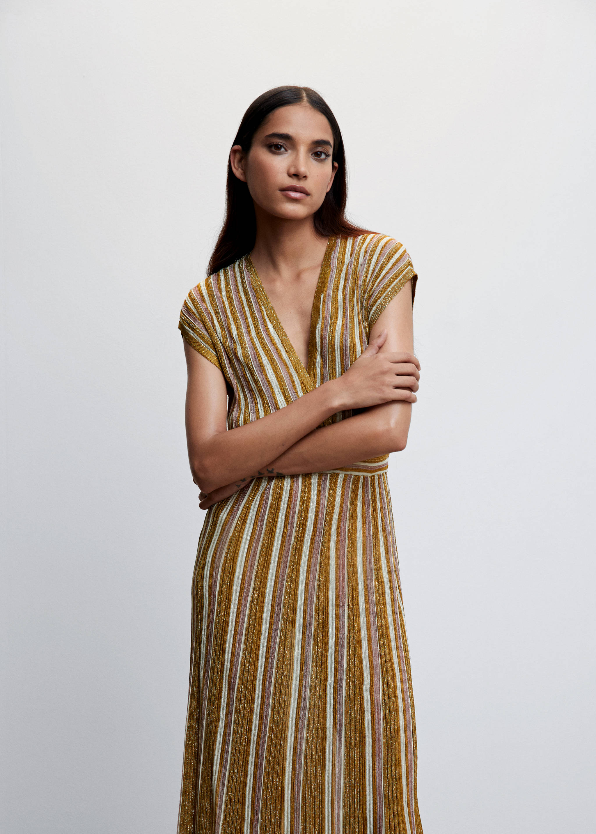 Bedrucktes Strickkleid   - Mittlere Ansicht