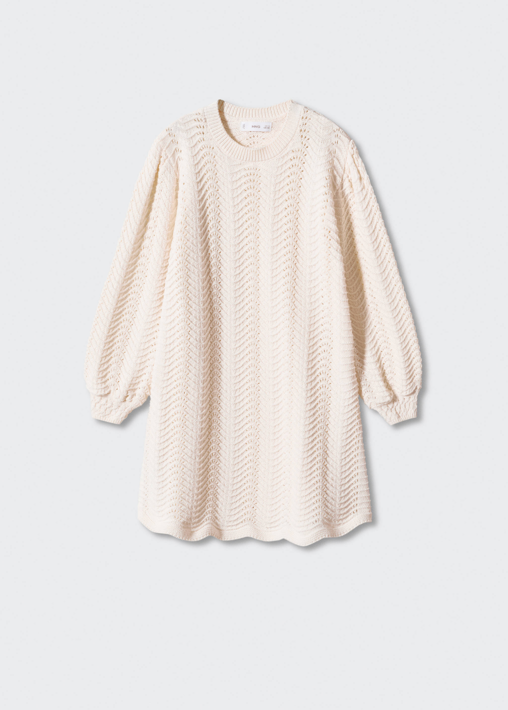 Puffed sleeves knit dress - Article without model
