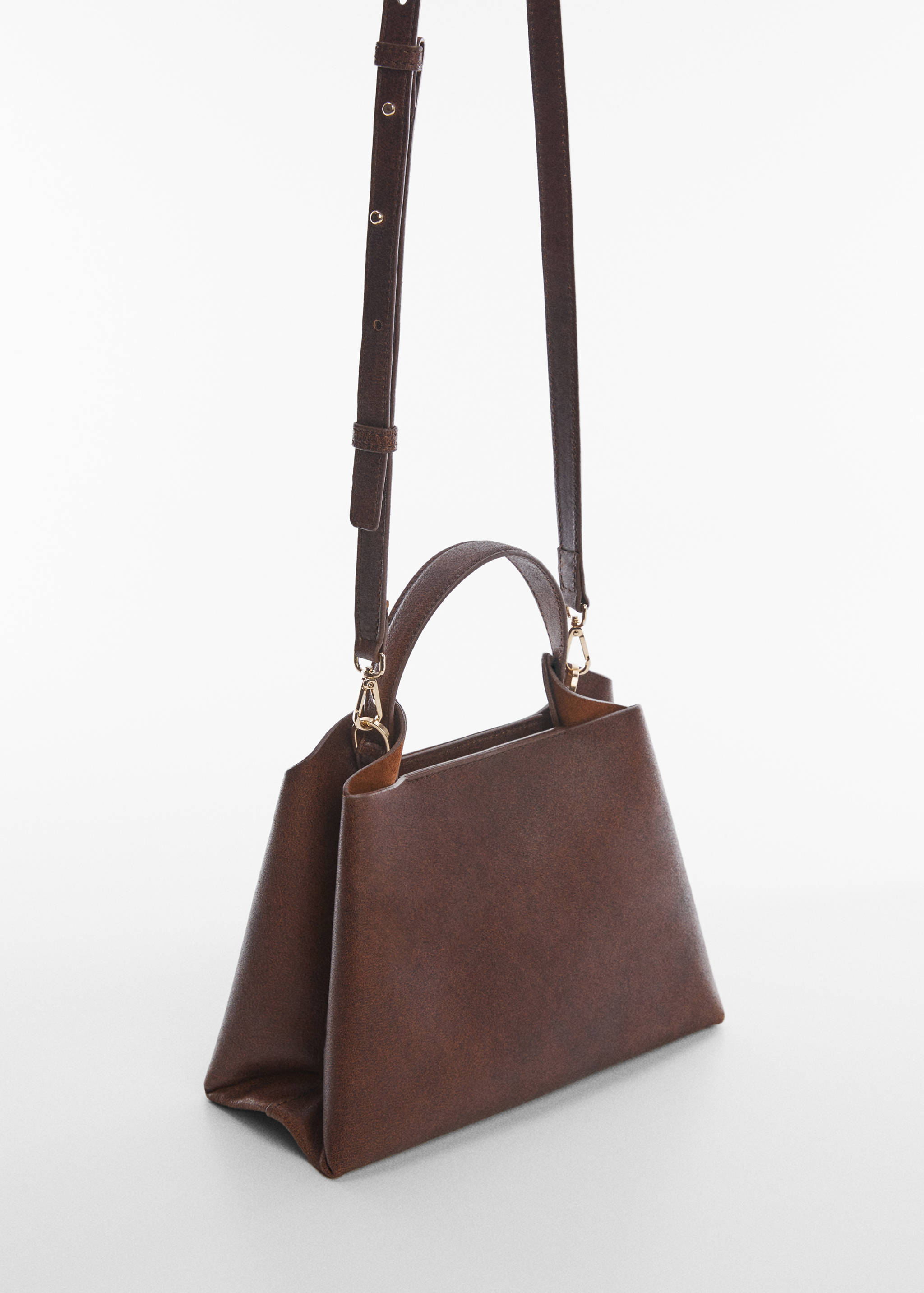 Leather strap bag - Medium plane