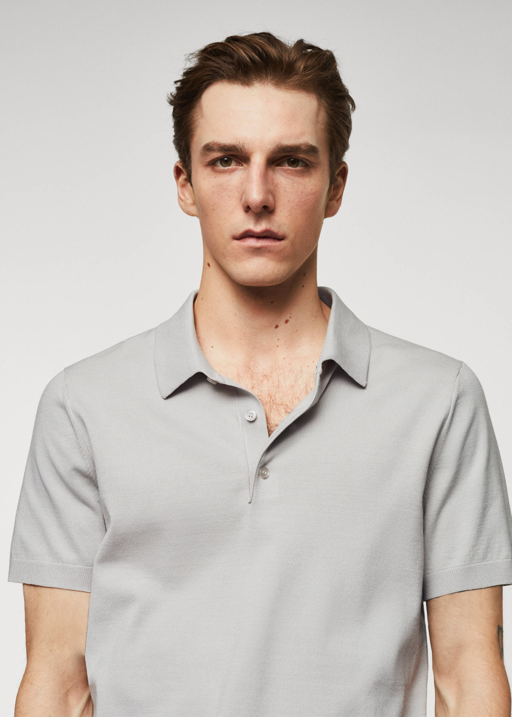 Fine-knit polo shirt - Details of the article 1
