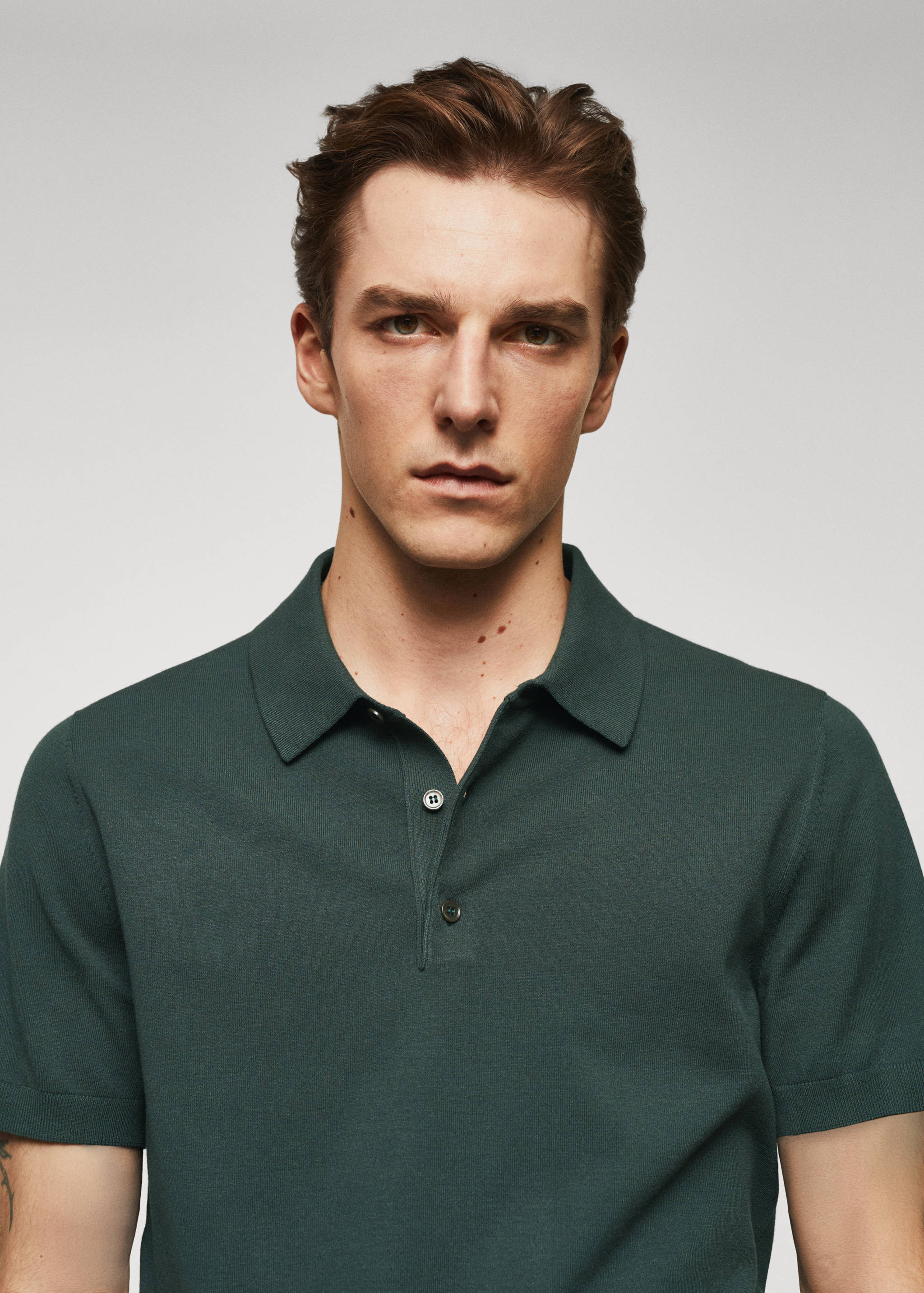 Fine-knit polo shirt - Details of the article 1