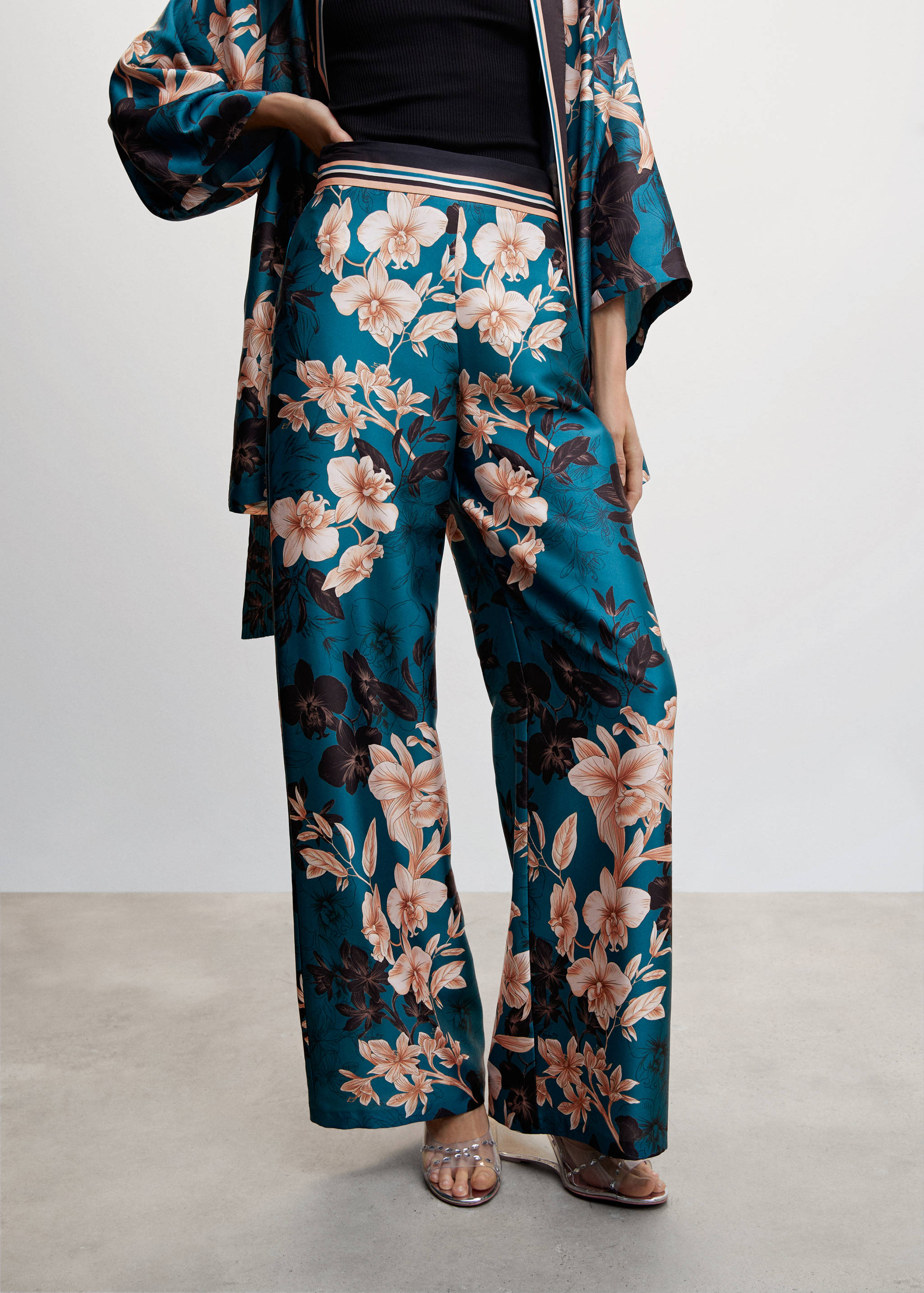 Floral palazzo trousers - Medium plane