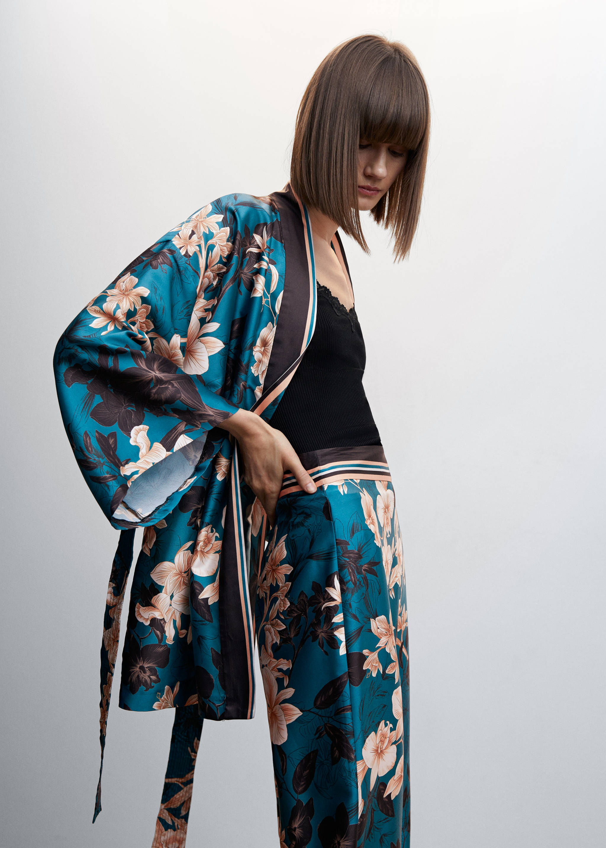 Floral palazzo trousers - Details of the article 1