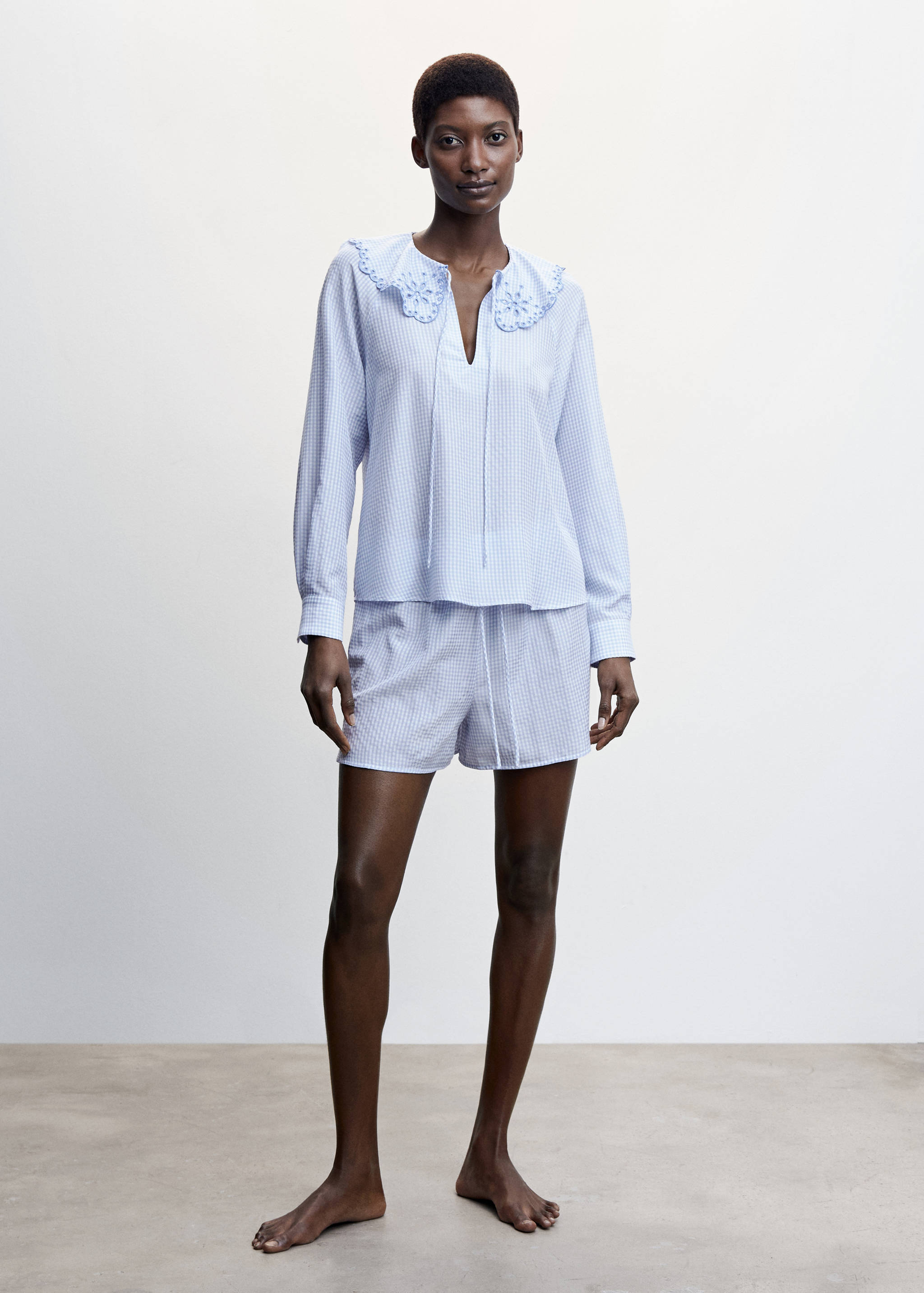 Krátké pyžamo se strukturou - Celkový náhled