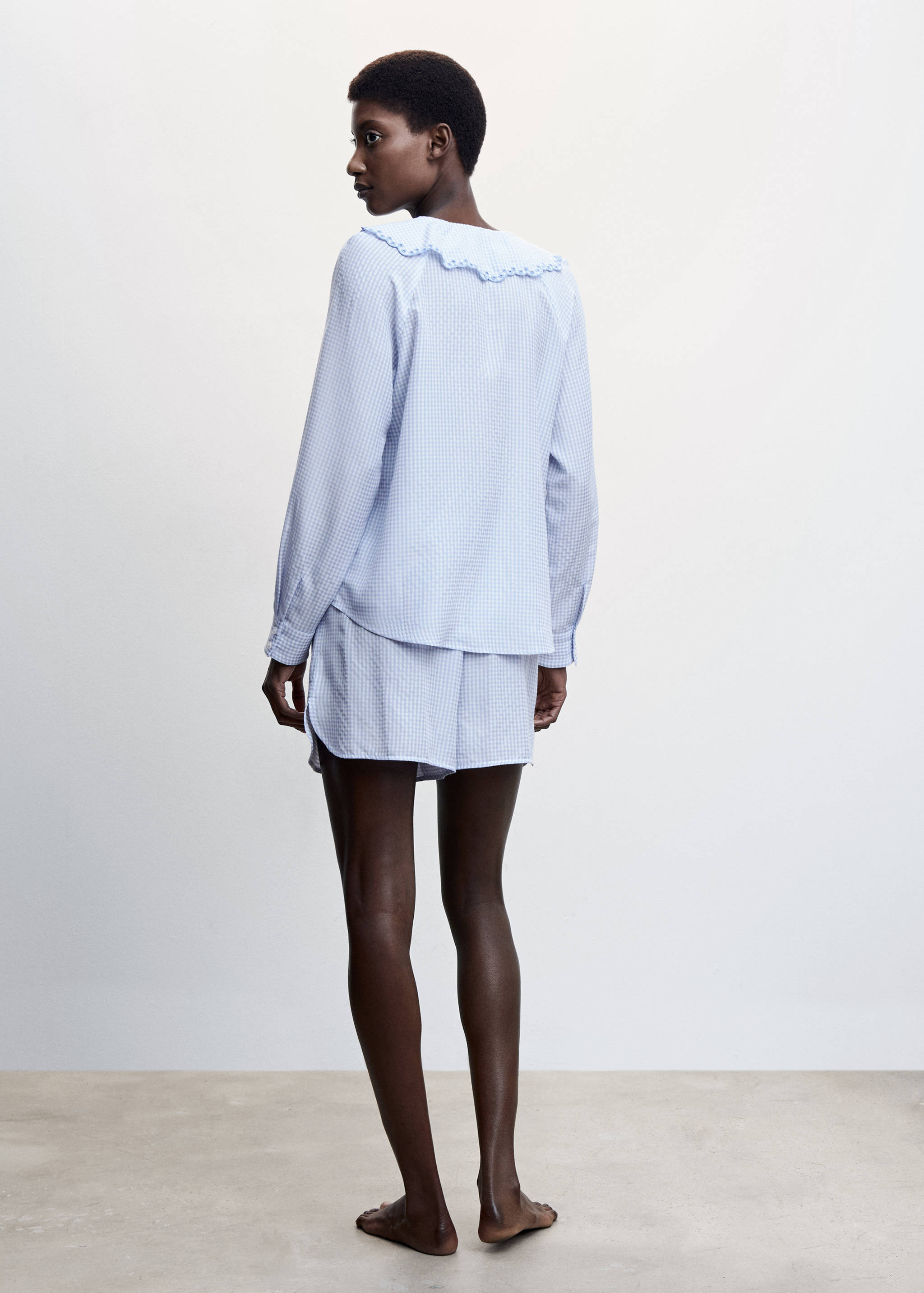 Krátké pyžamo se strukturou - Zadní strana zboží