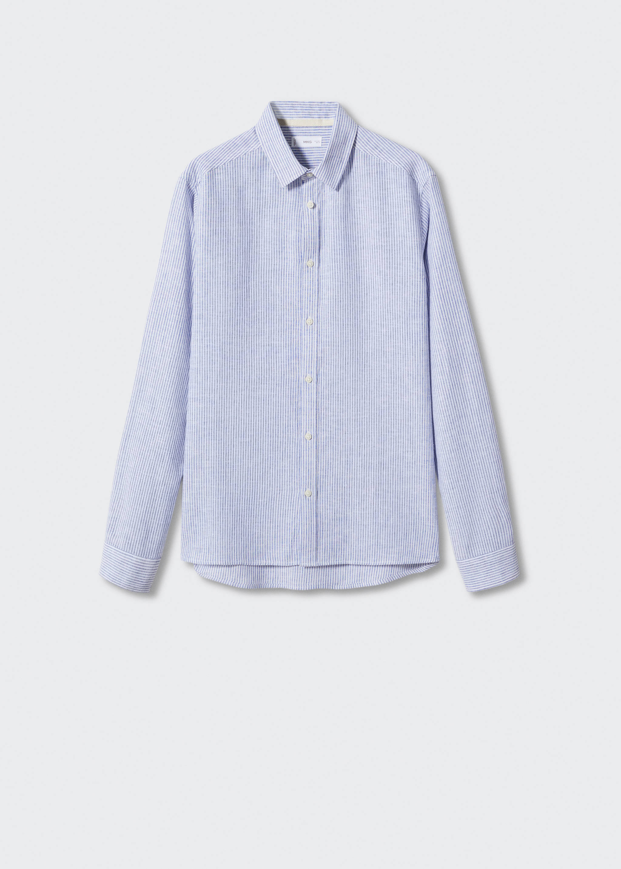 Randig linne-blandad skjorta - Artikel utan modell