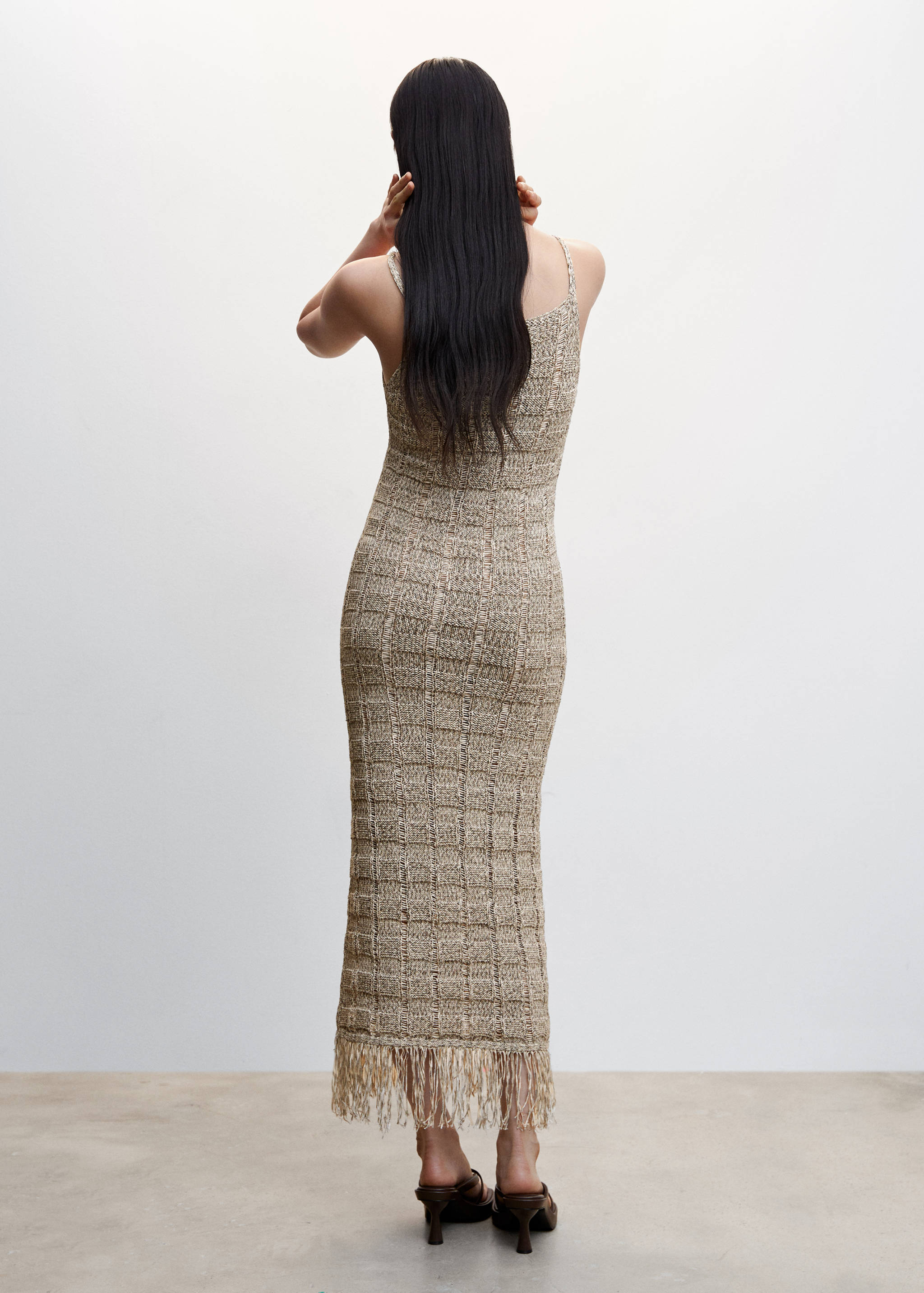 Robe maille détail franges - Verso de l’article