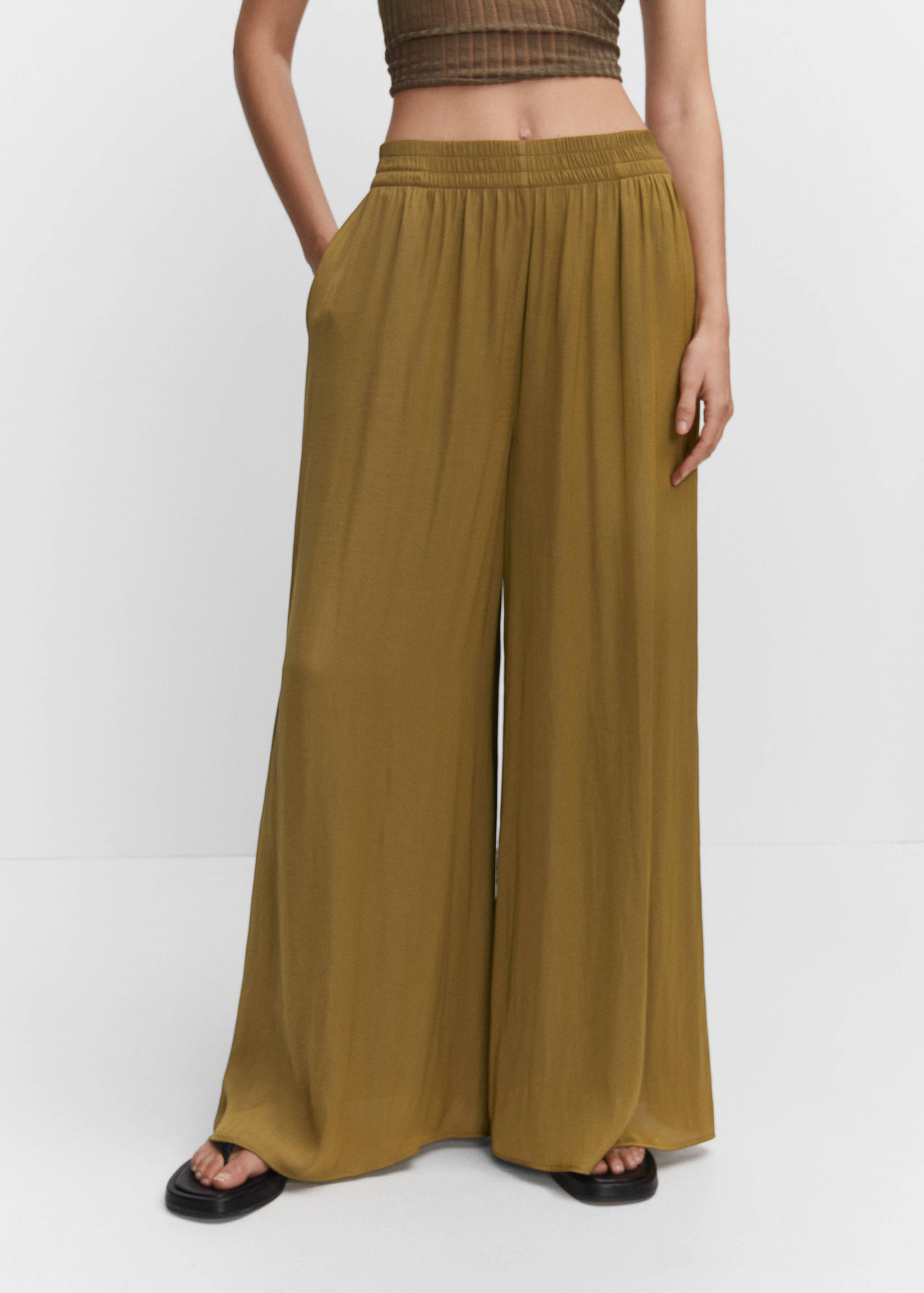 Low-rise palazzo trousers - Details of the article 1
