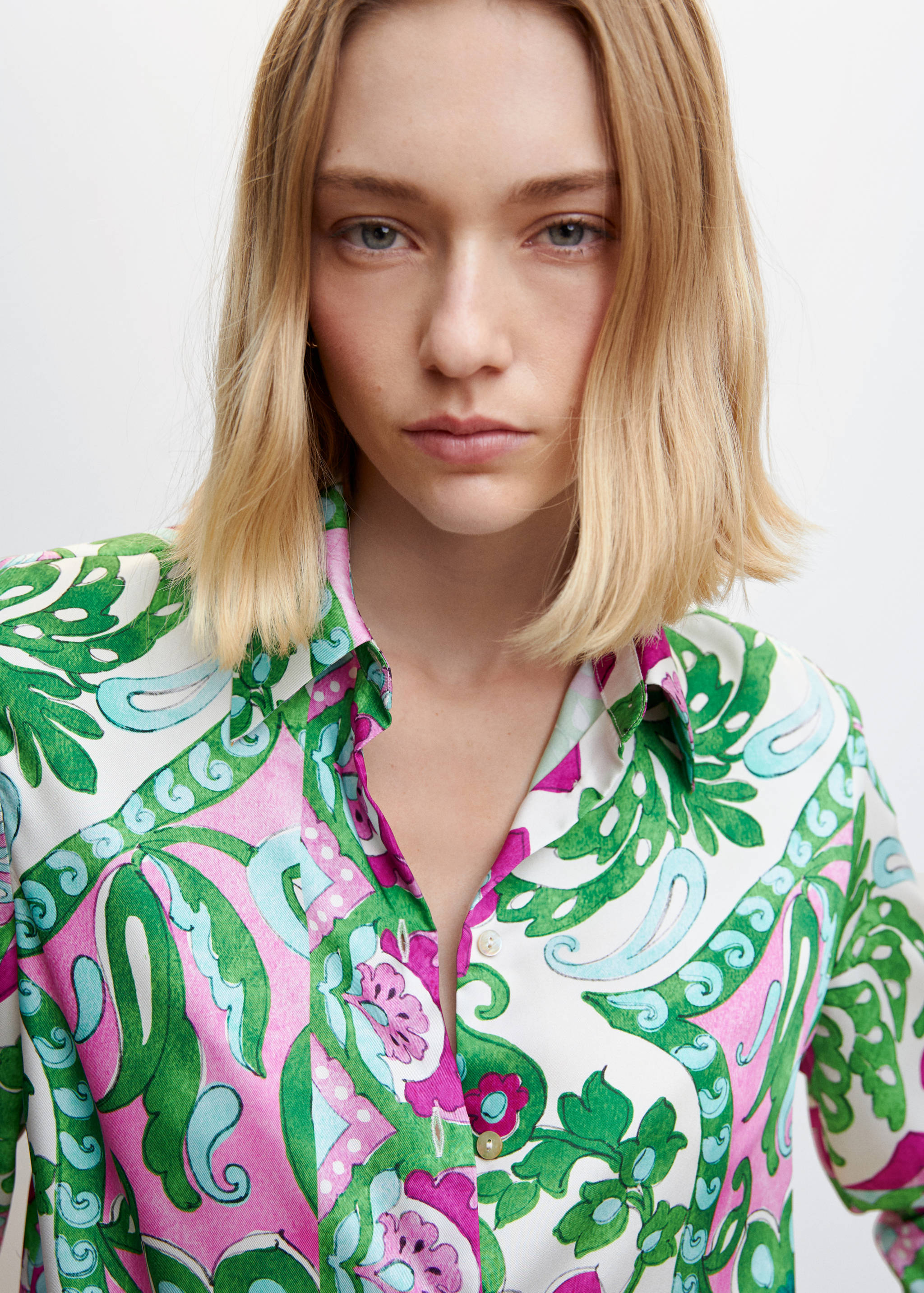 Bedrucktes Hemd in Satin-Optik - Detail des Artikels 1