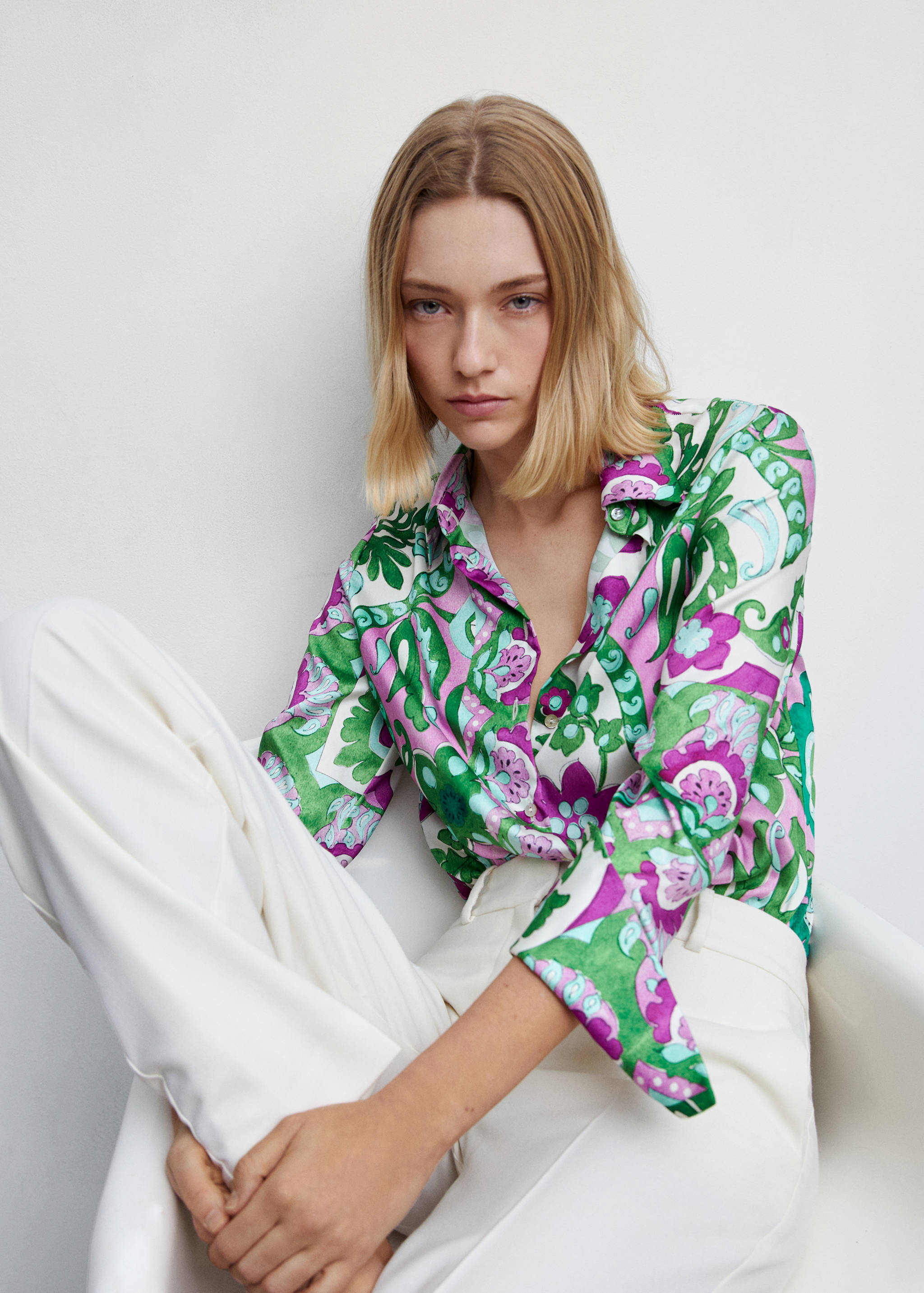 Bedrucktes Hemd in Satin-Optik - Detail des Artikels 2