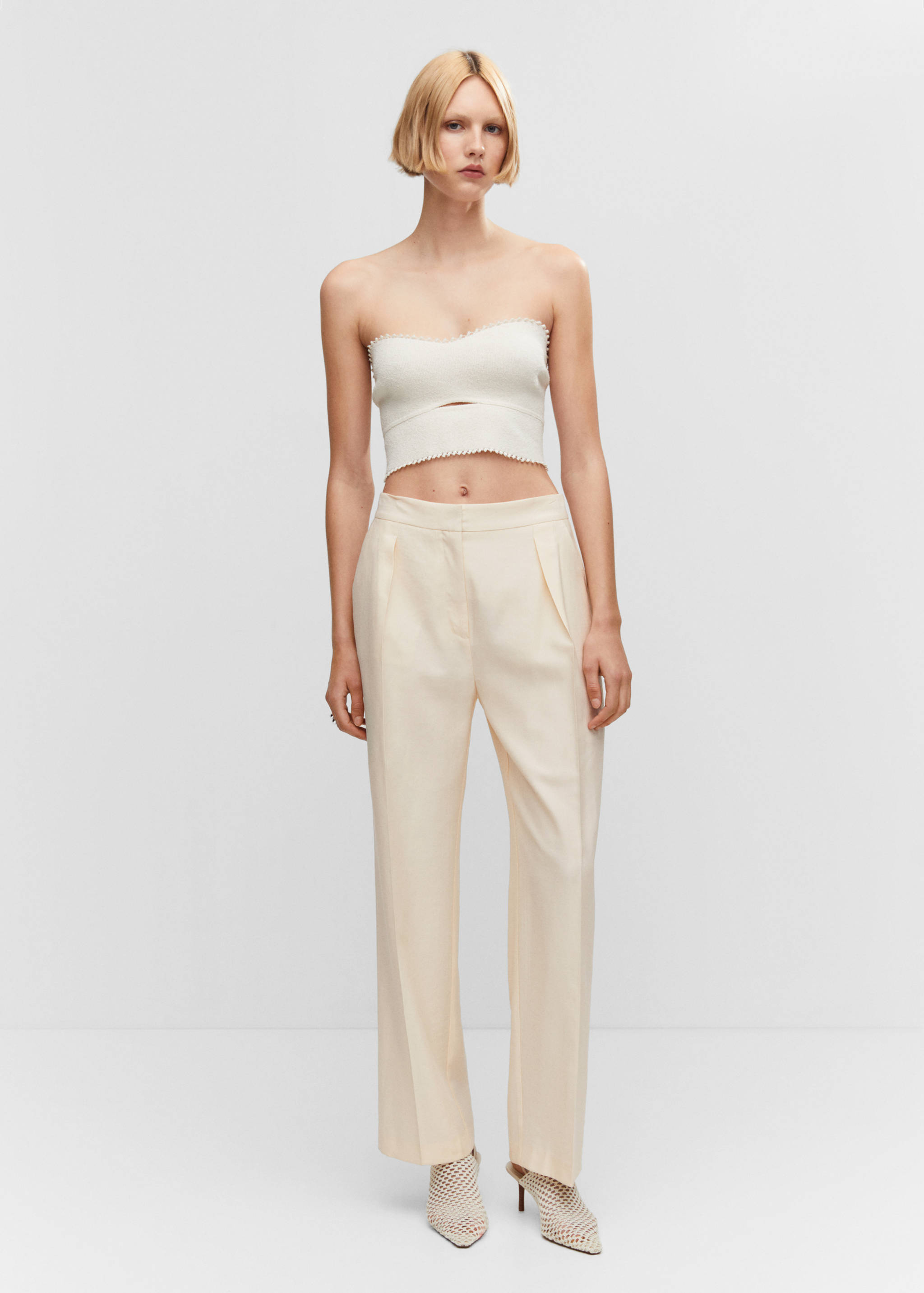 Straight-fit pleated trousers - General plane