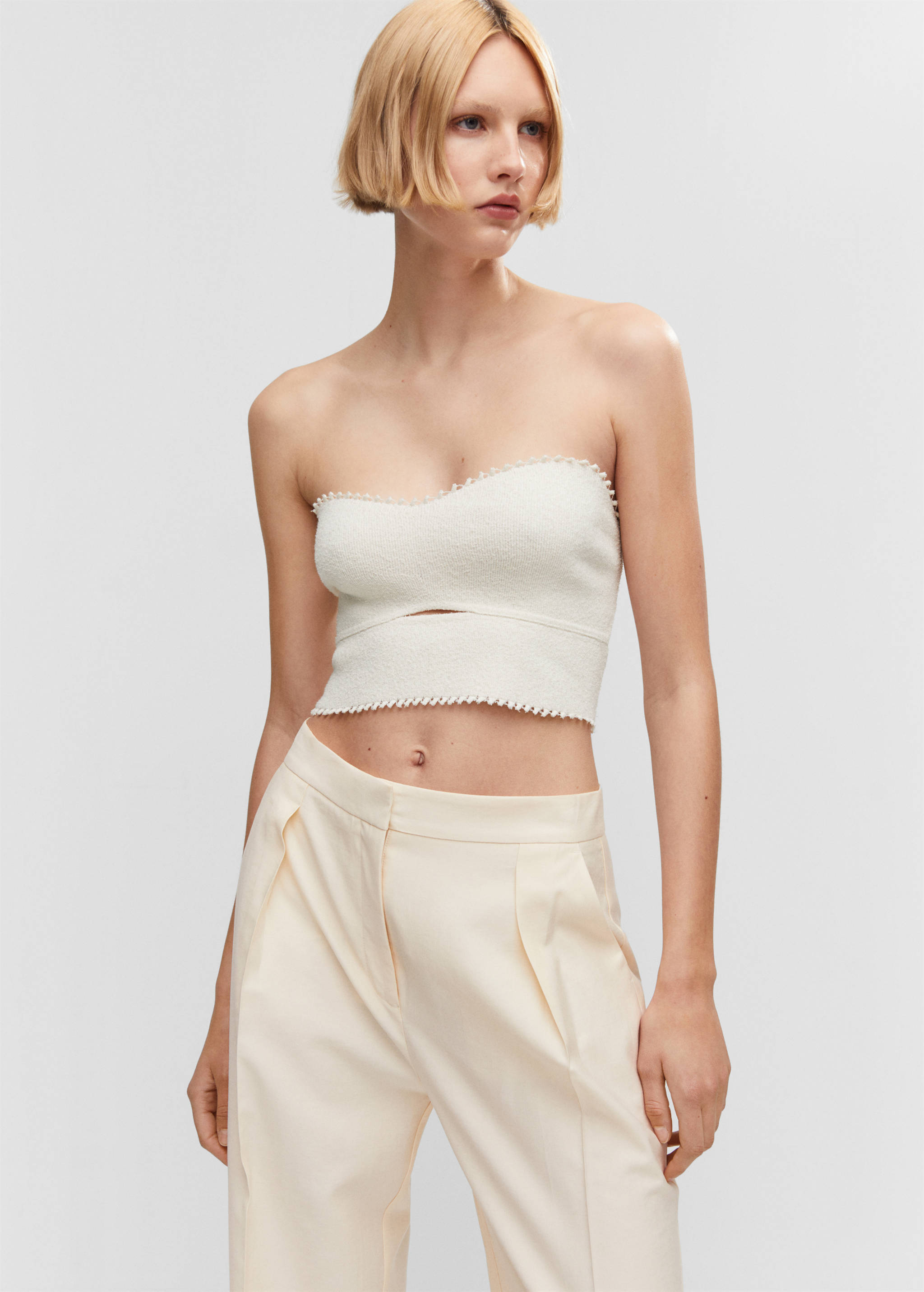 Straight-fit pleated trousers - Details of the article 1