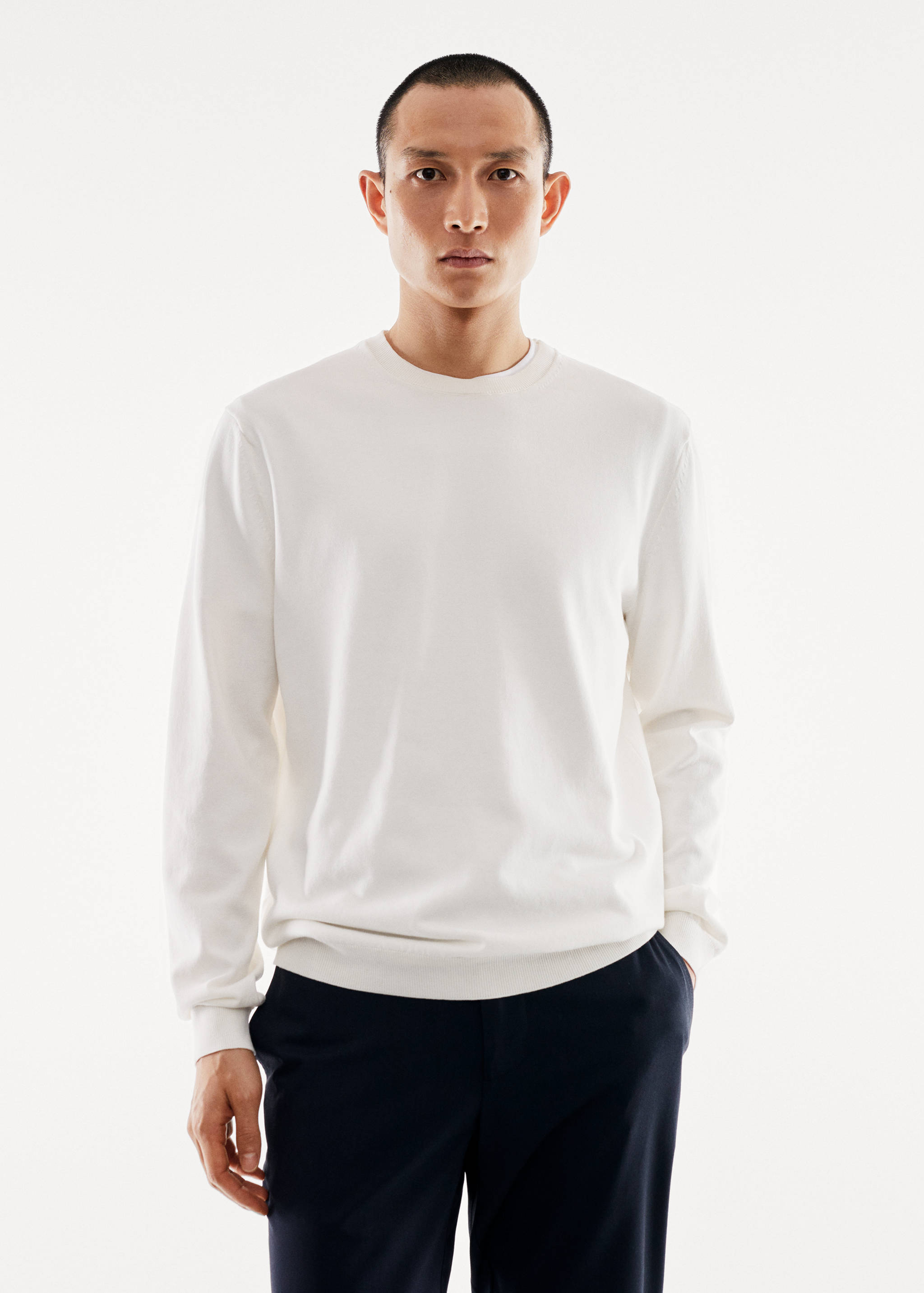 Slabý bavlněný svetr - Náhled ve středové rovině