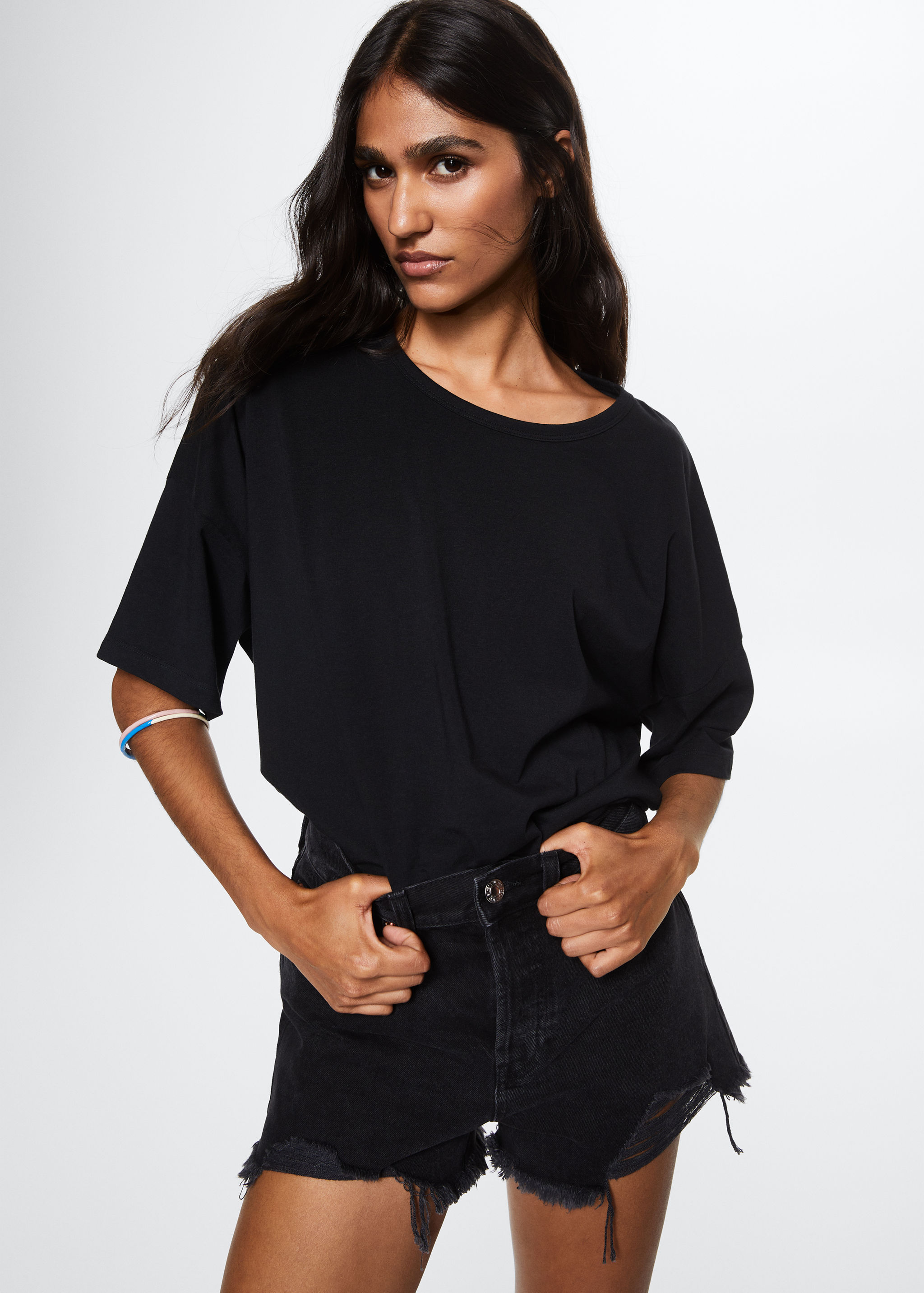 Oversized-Baumwollshirt - Mittlere Ansicht