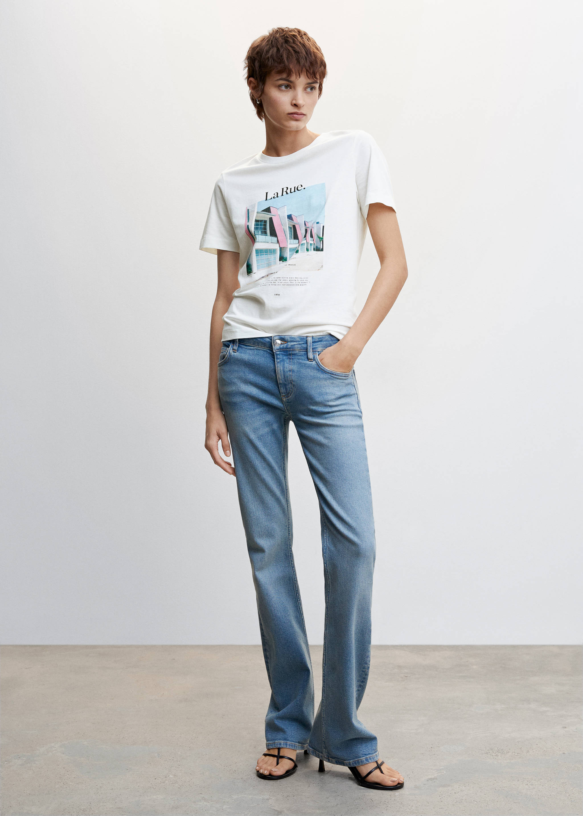 Samarreta barreja cotó estampada - Pla general