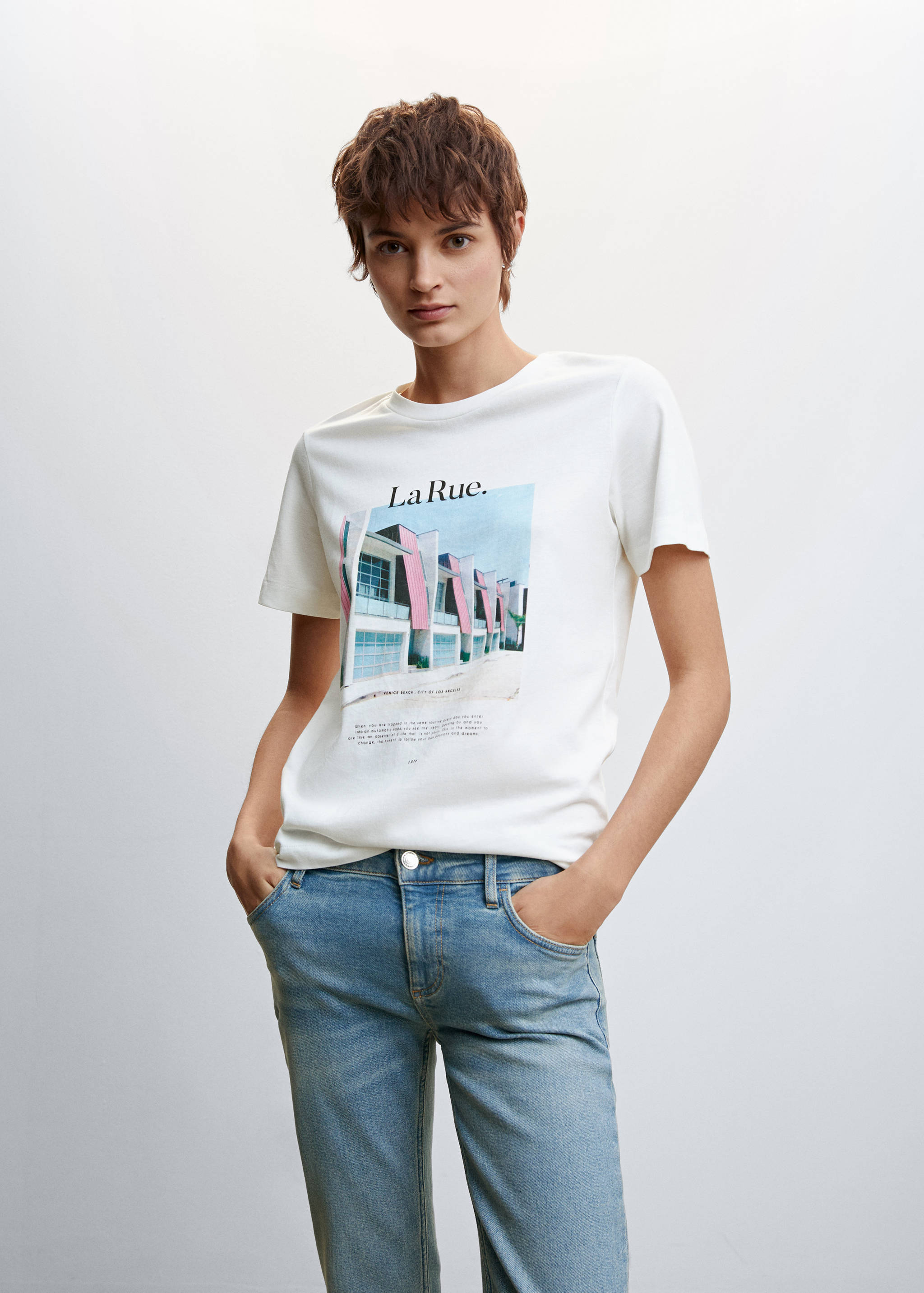 Samarreta barreja cotó estampada - Pla mig