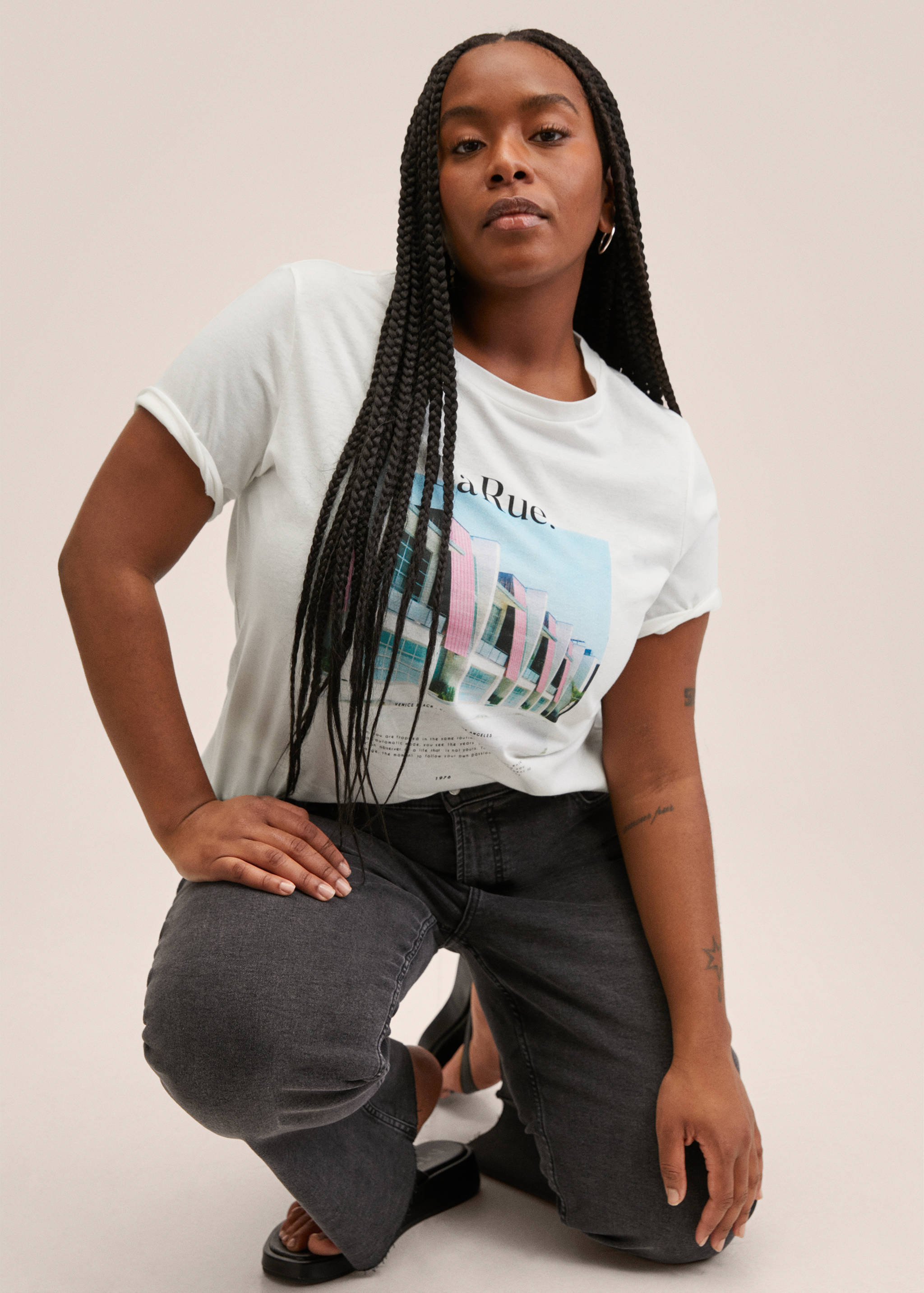 Samarreta barreja cotó estampada - Detall de l'article 5