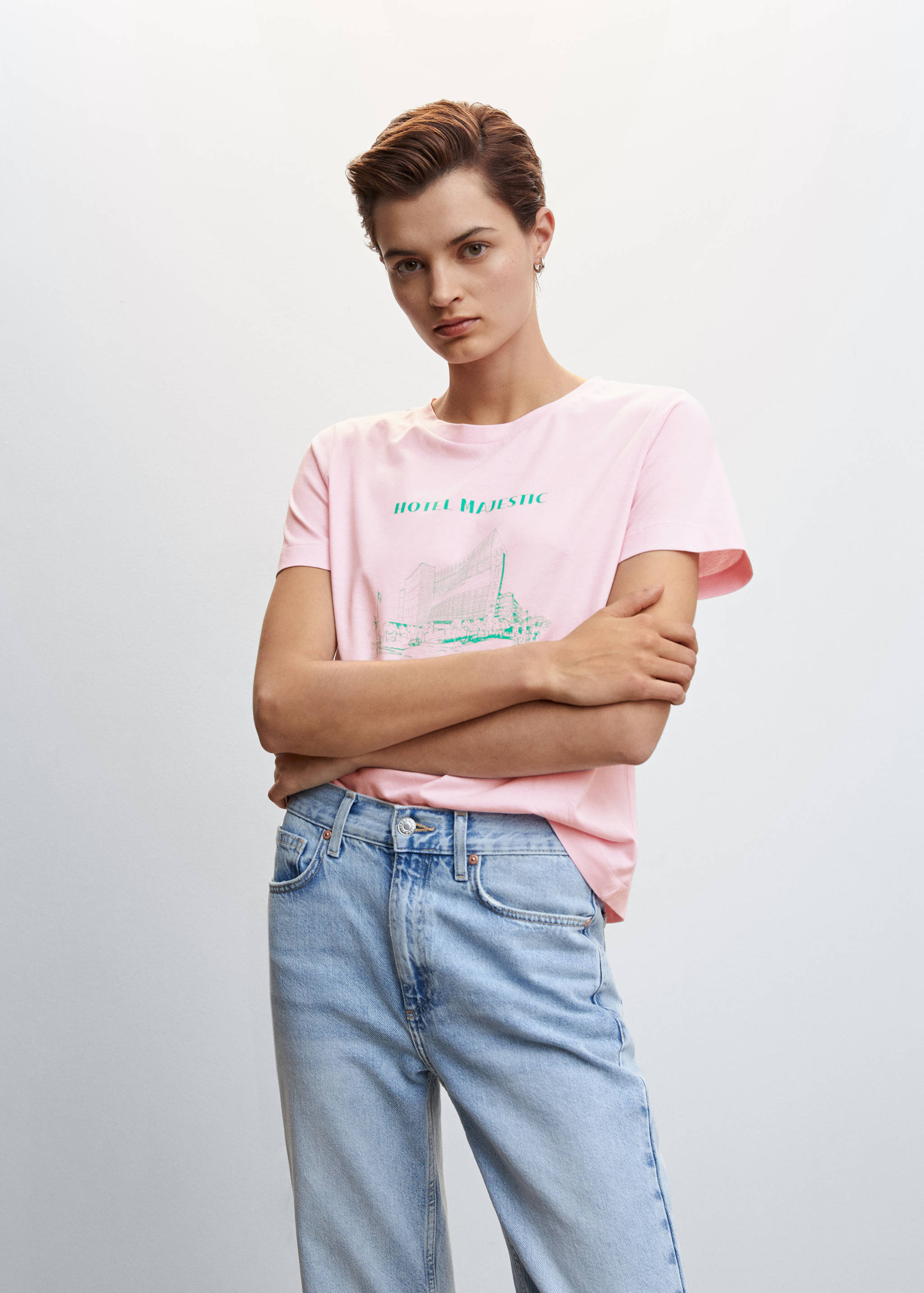 Samarreta barreja cotó estampada - Pla mig