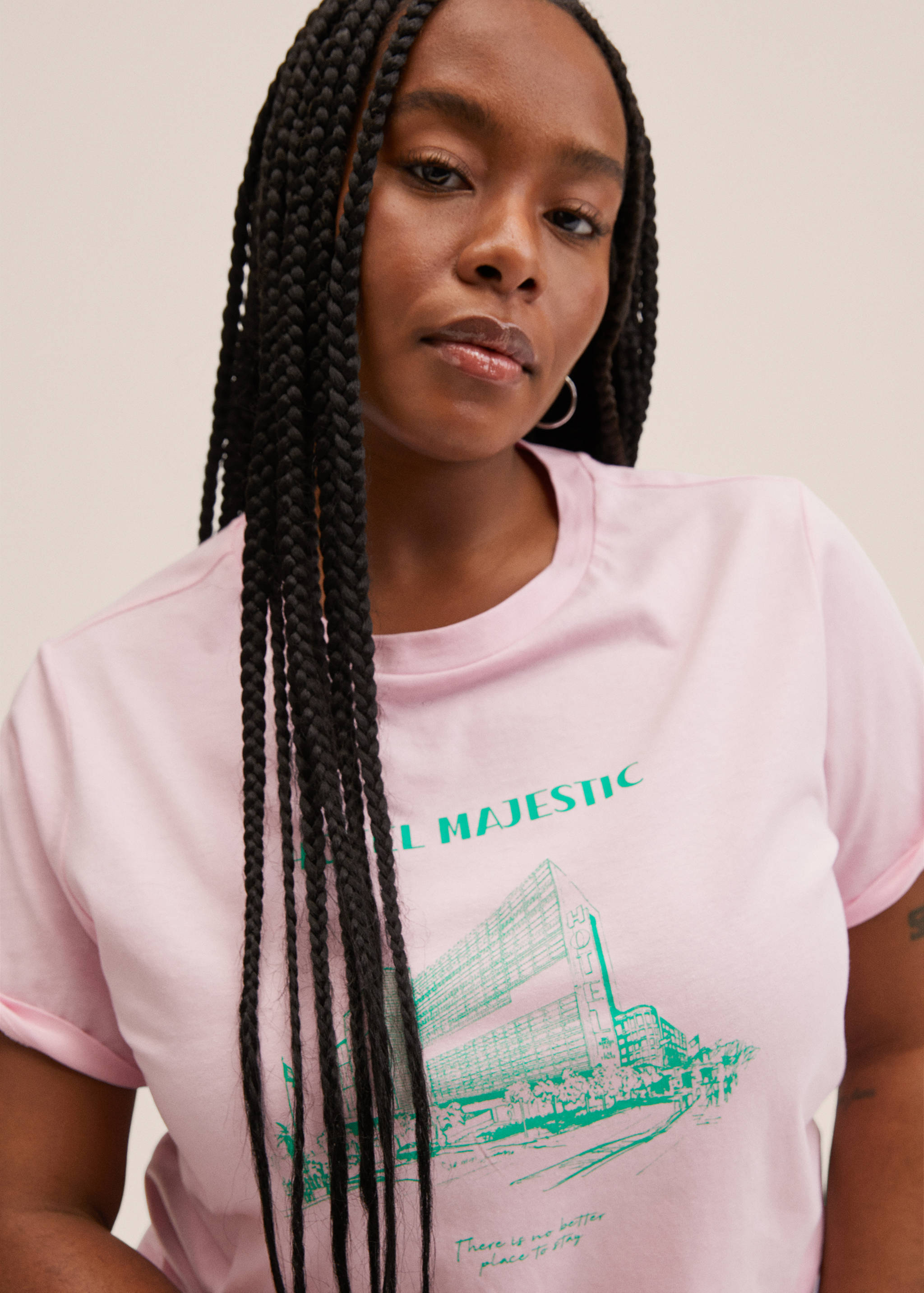 Samarreta barreja cotó estampada - Detall de l'article 5