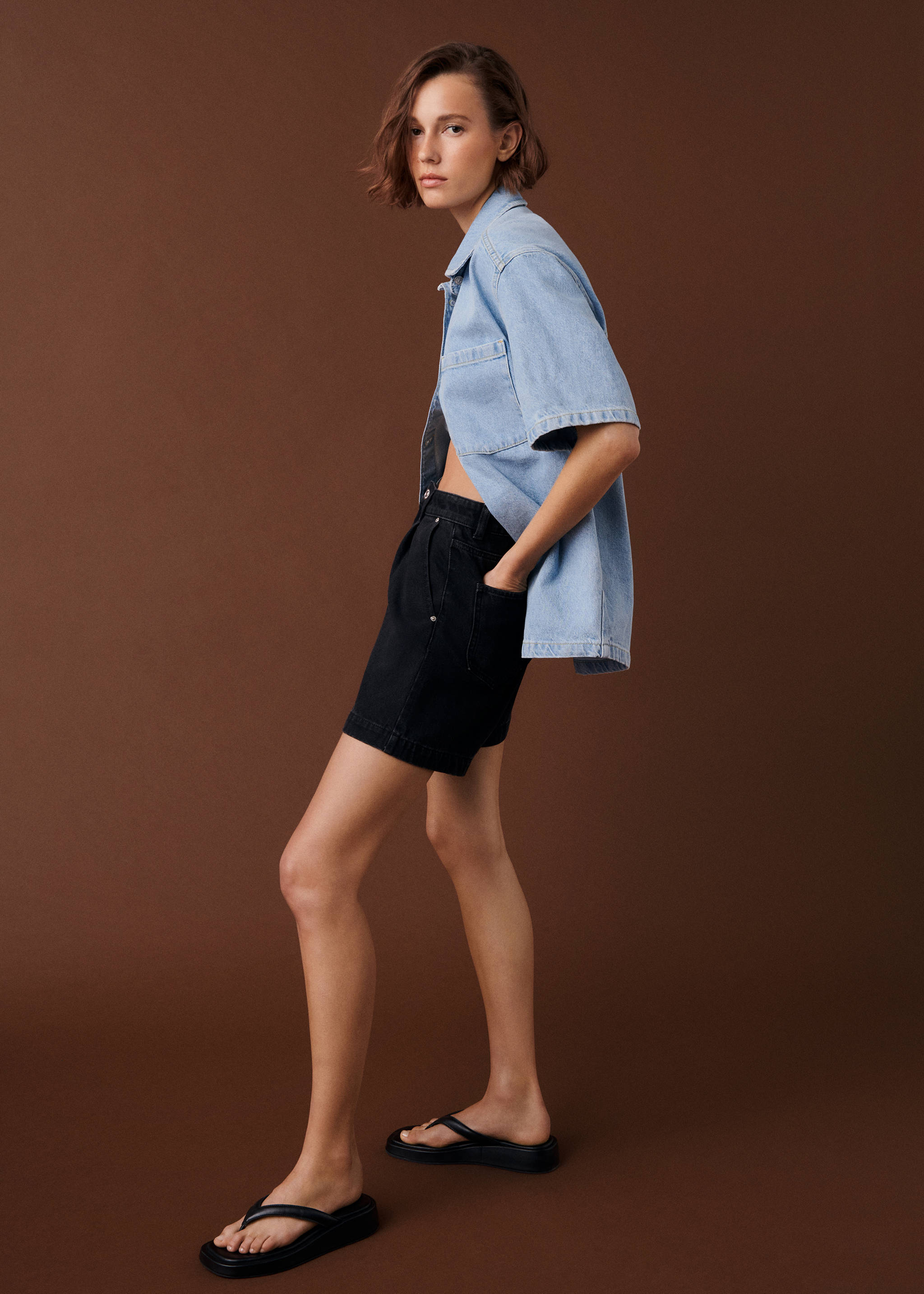 Pleated slouchy shorts - Details of the article 6