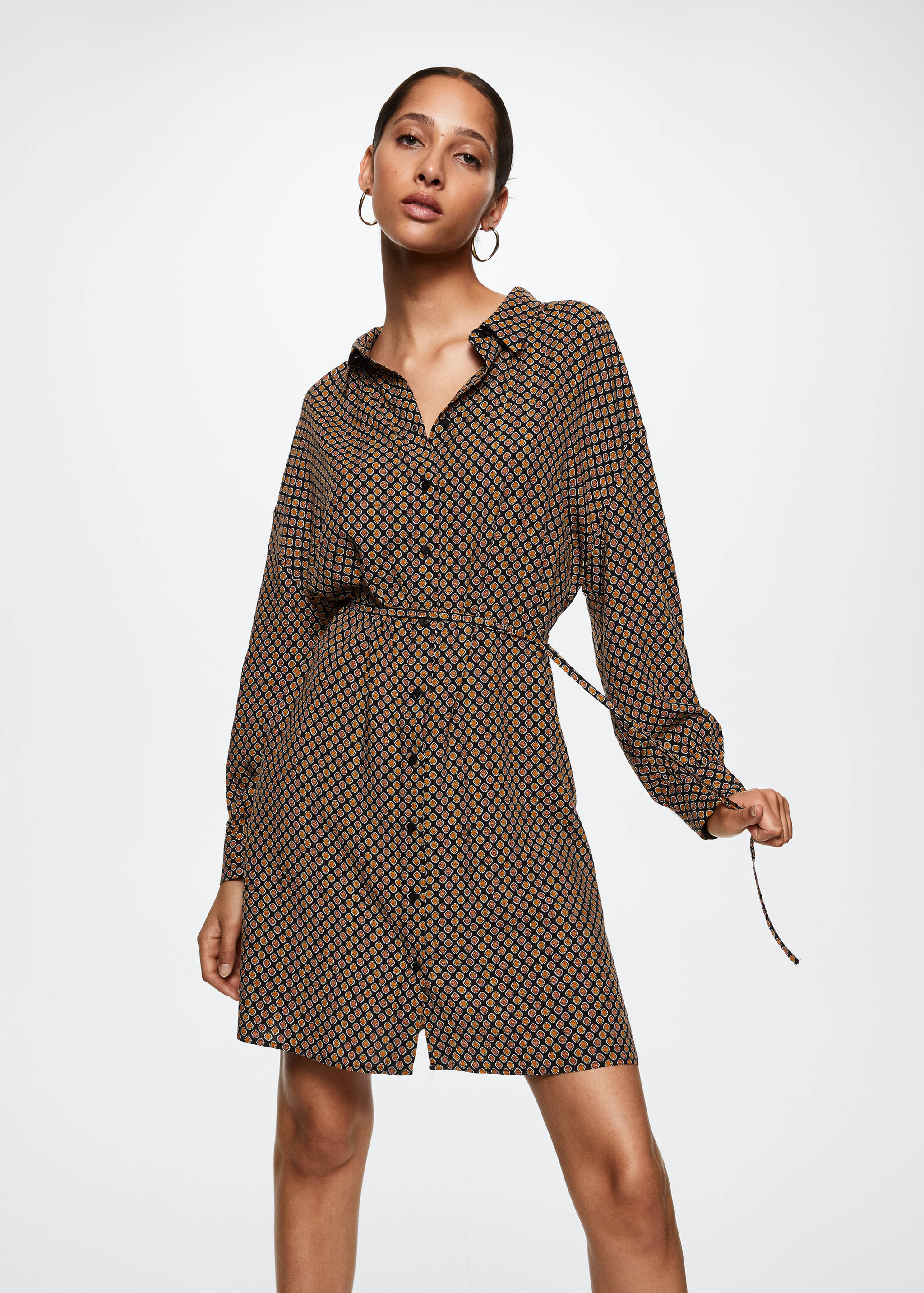 Printed shirt dress - Medium plane
