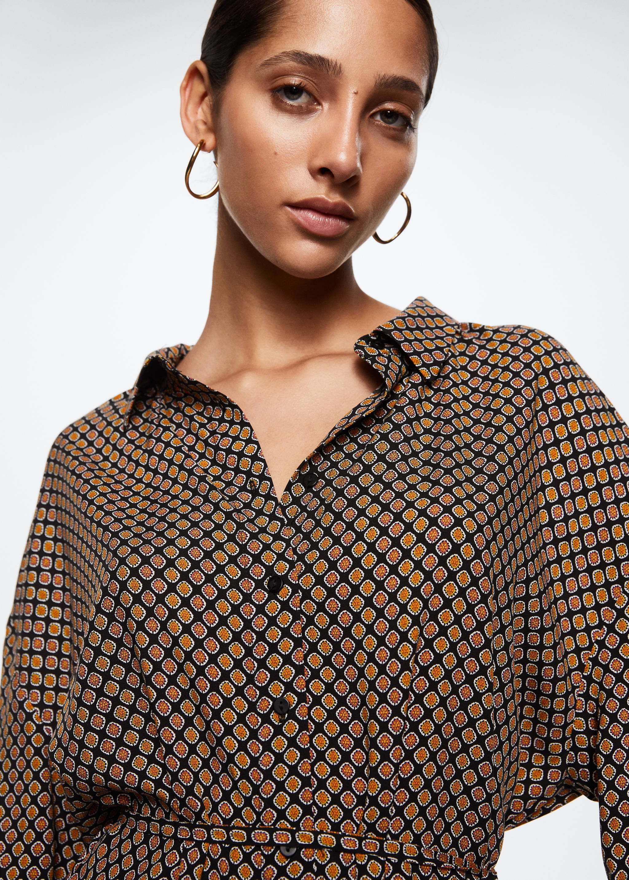Printed shirt dress - Details of the article 1