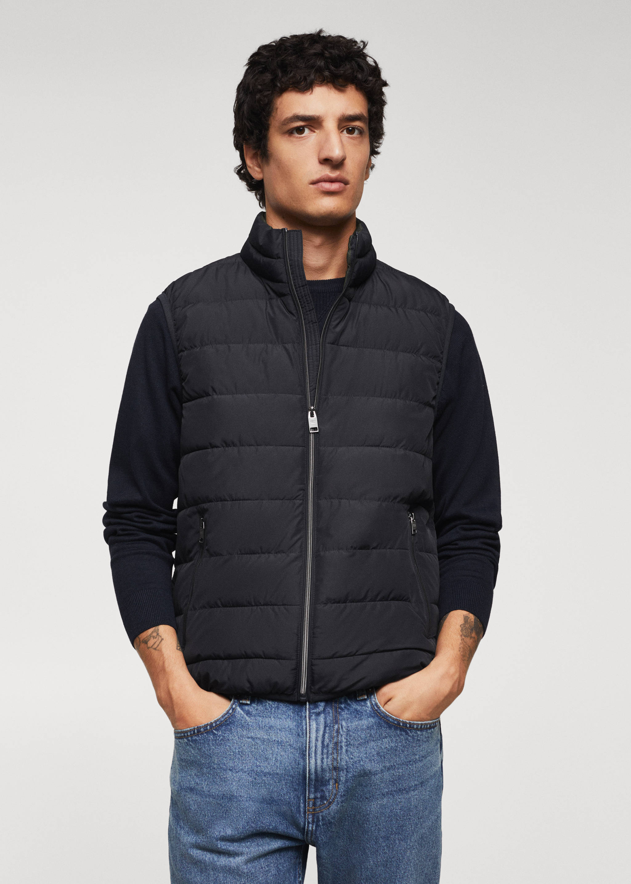 Lightweight nylon quilted gilet - Medium plane