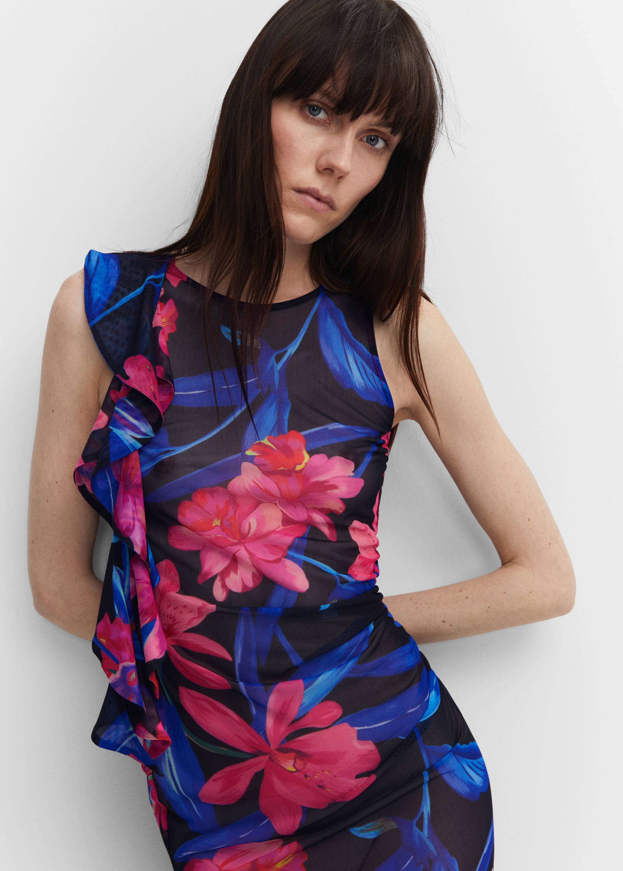 Vestit gasa asimètric volant - Detall de l'article 1