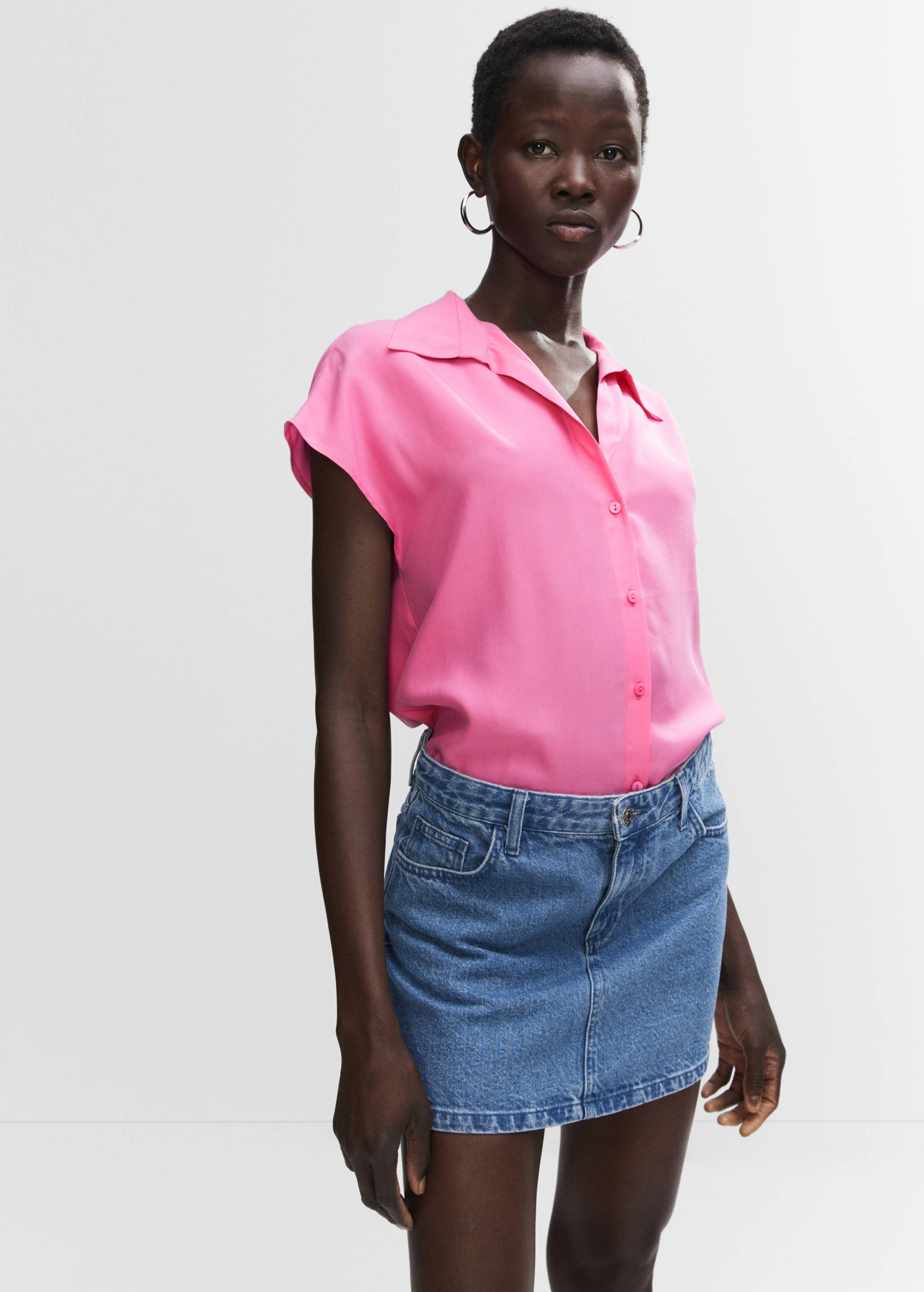 Sleeveless lyocell shirt - Medium plane