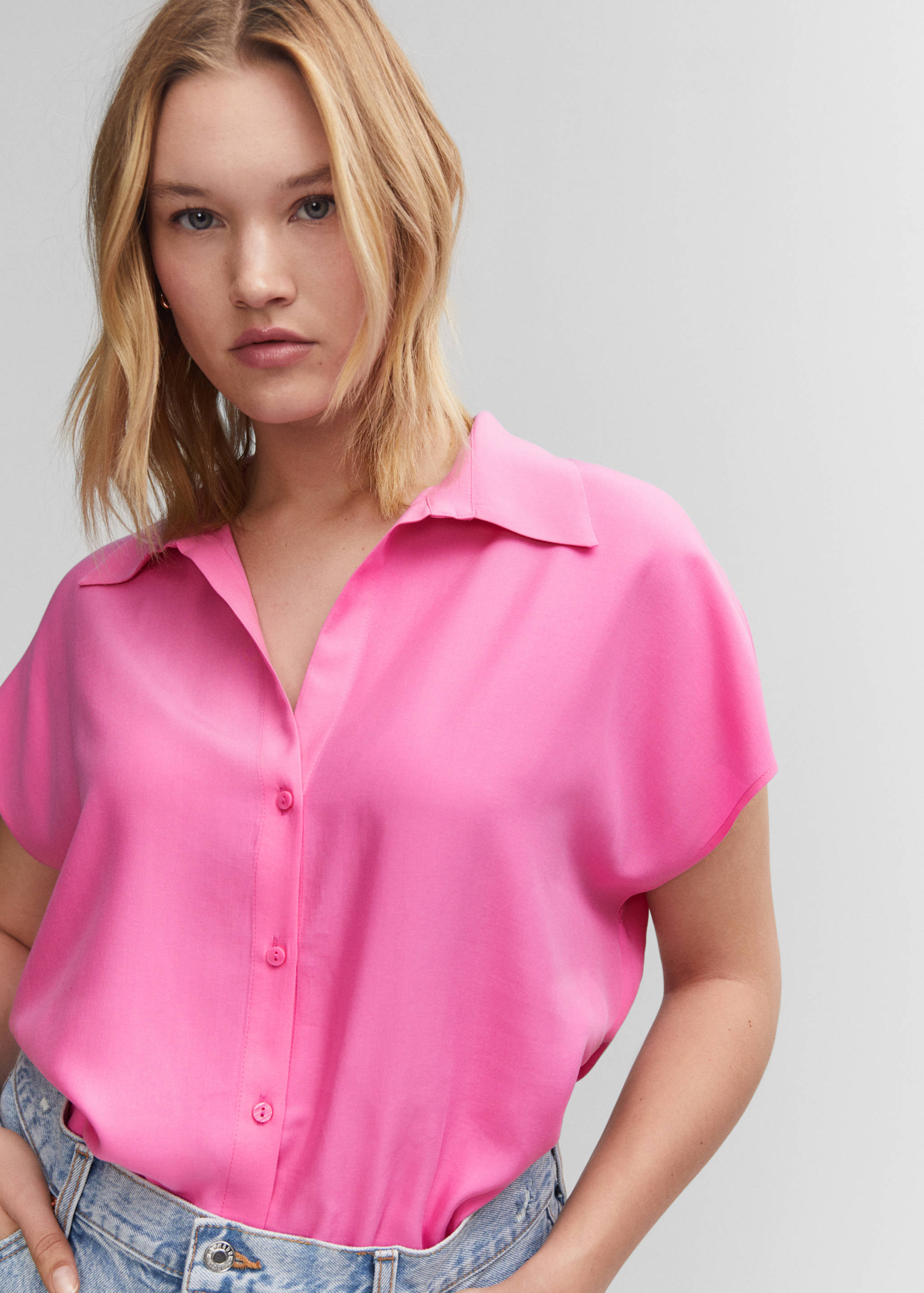 Sleeveless lyocell shirt - Details of the article 4