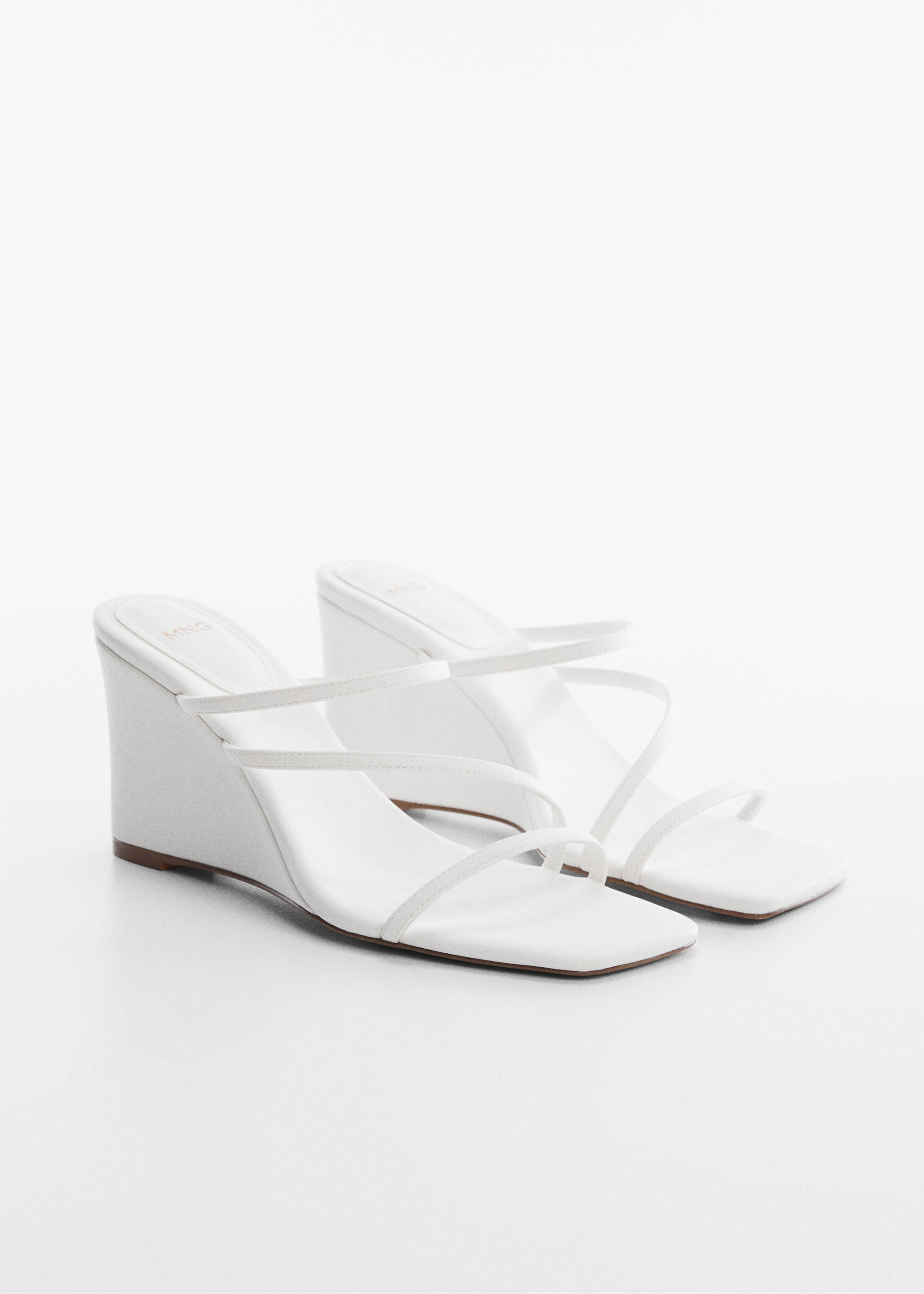 Wedge strips sandals - Medium plane, White. Ref: 57000033-00.