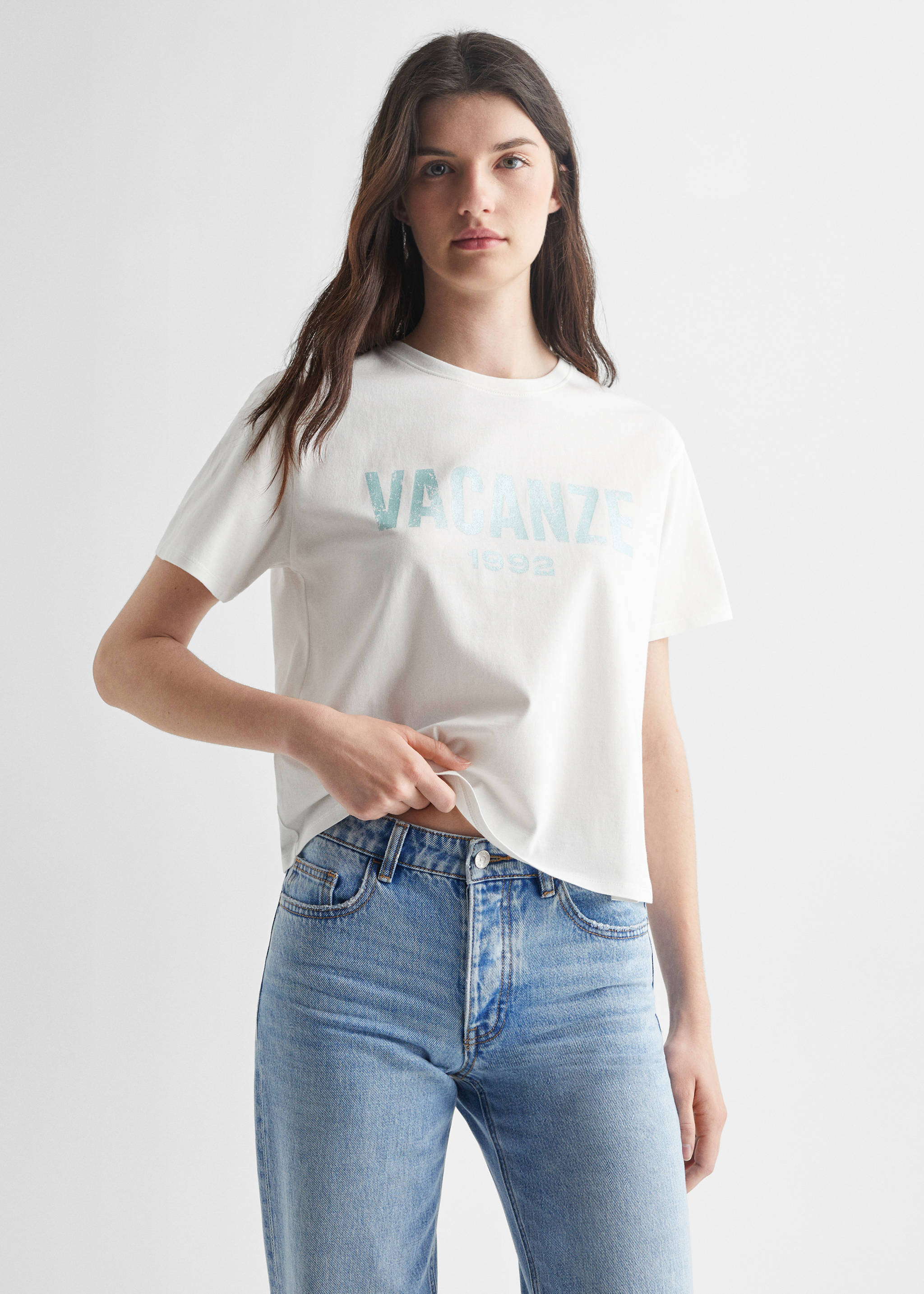 Message cotton T-shirt - Medium plane